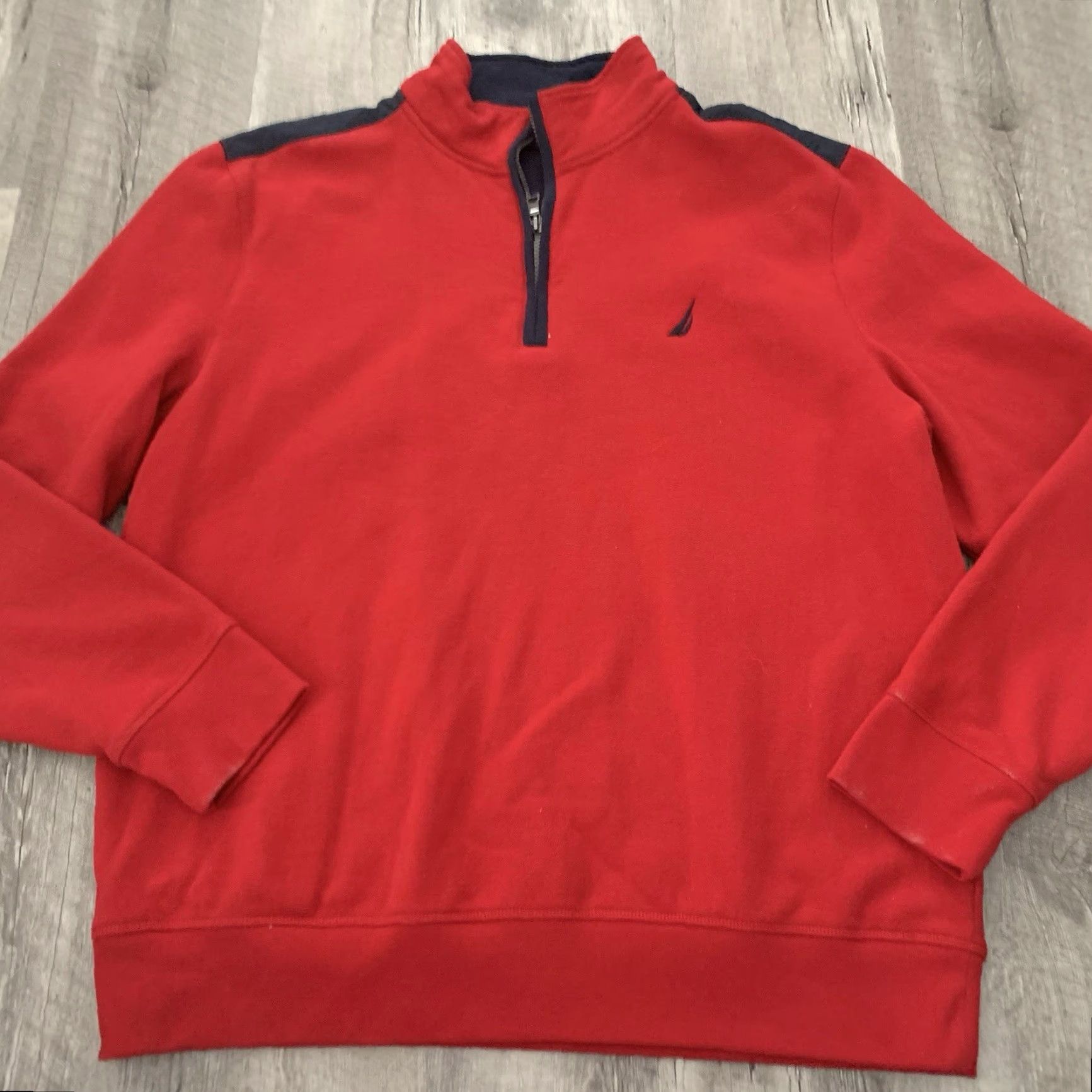 Nautica NAUTICA 1/4 Zip Sweatshirt Mens Sz XL Red Colorblock Pullover Logo Mock Collar Size US XL / EU 56 / 4 - 6 Thumbnail