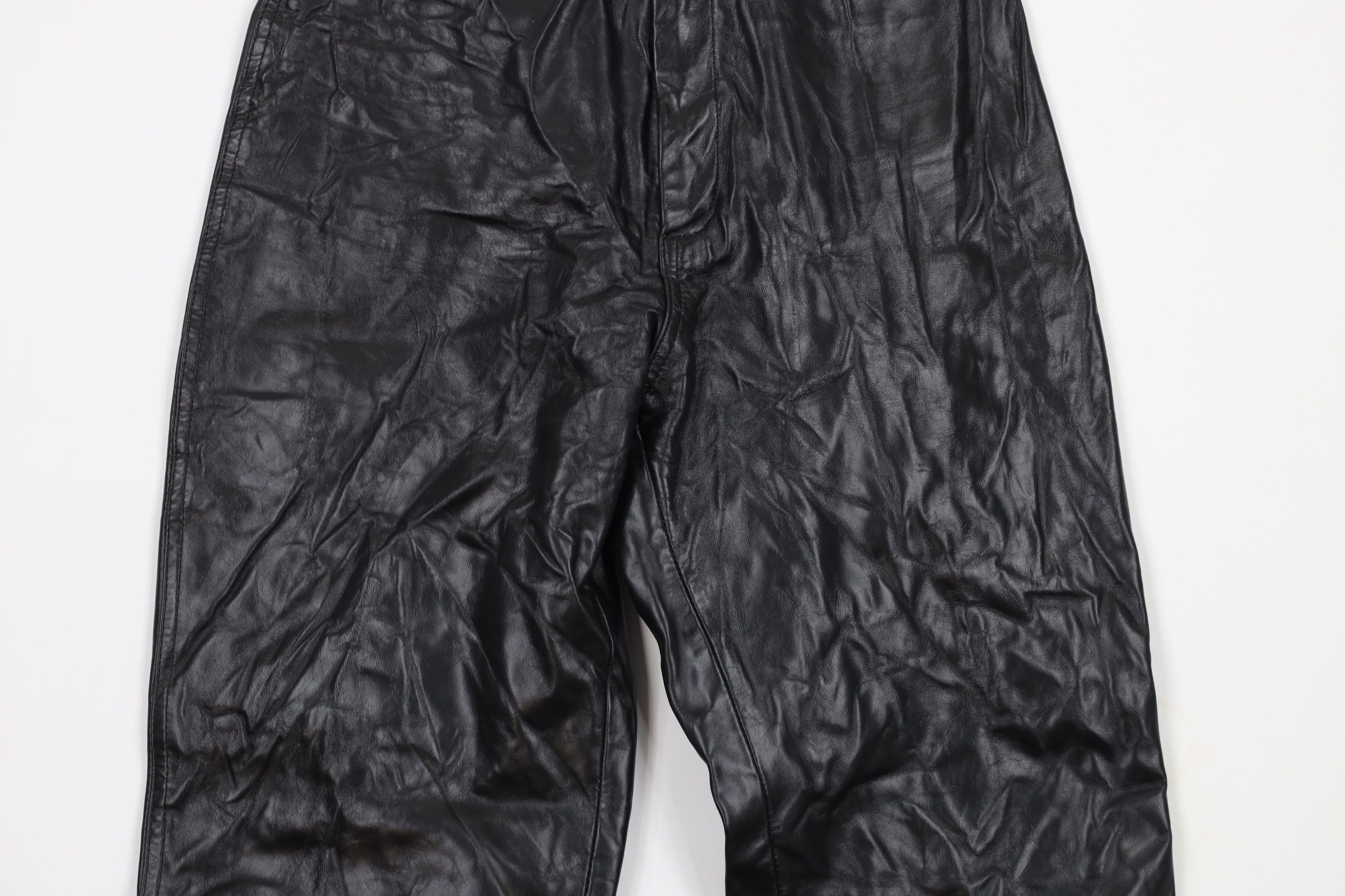 Vintage Vintage 70s 80s Streetwear Flared Leather Pants Black Size 30" / US 8 / IT 44 - 3 Thumbnail
