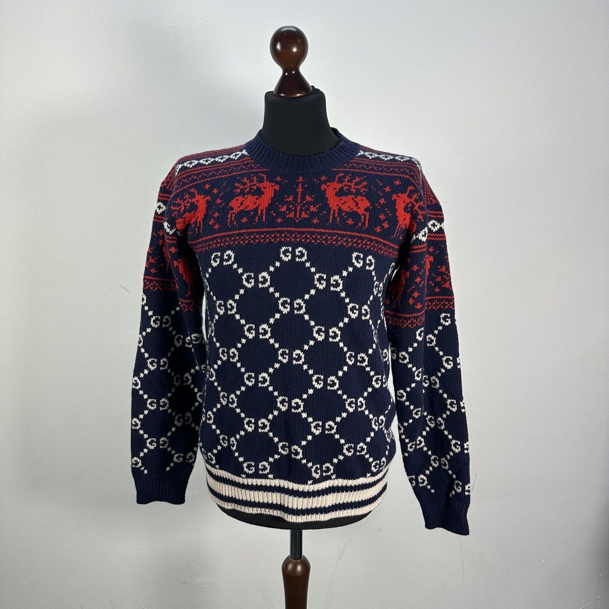 Gucci Authentic COA Gucci GG Jacquard Wool Sweater with Reindeer Size US S / EU 44-46 / 1 - 1 Thumbnail