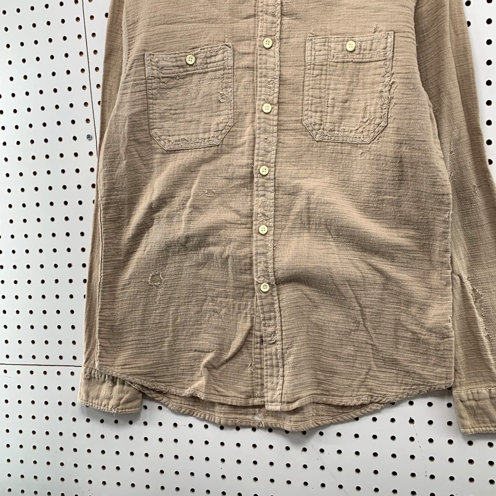 Taylor Stitch Taylor Stitch Button Shirt Mens Large Beige Long Sleeve Distressed Button-Up Shirt Size US L / EU 52-54 / 3 - 3 Thumbnail