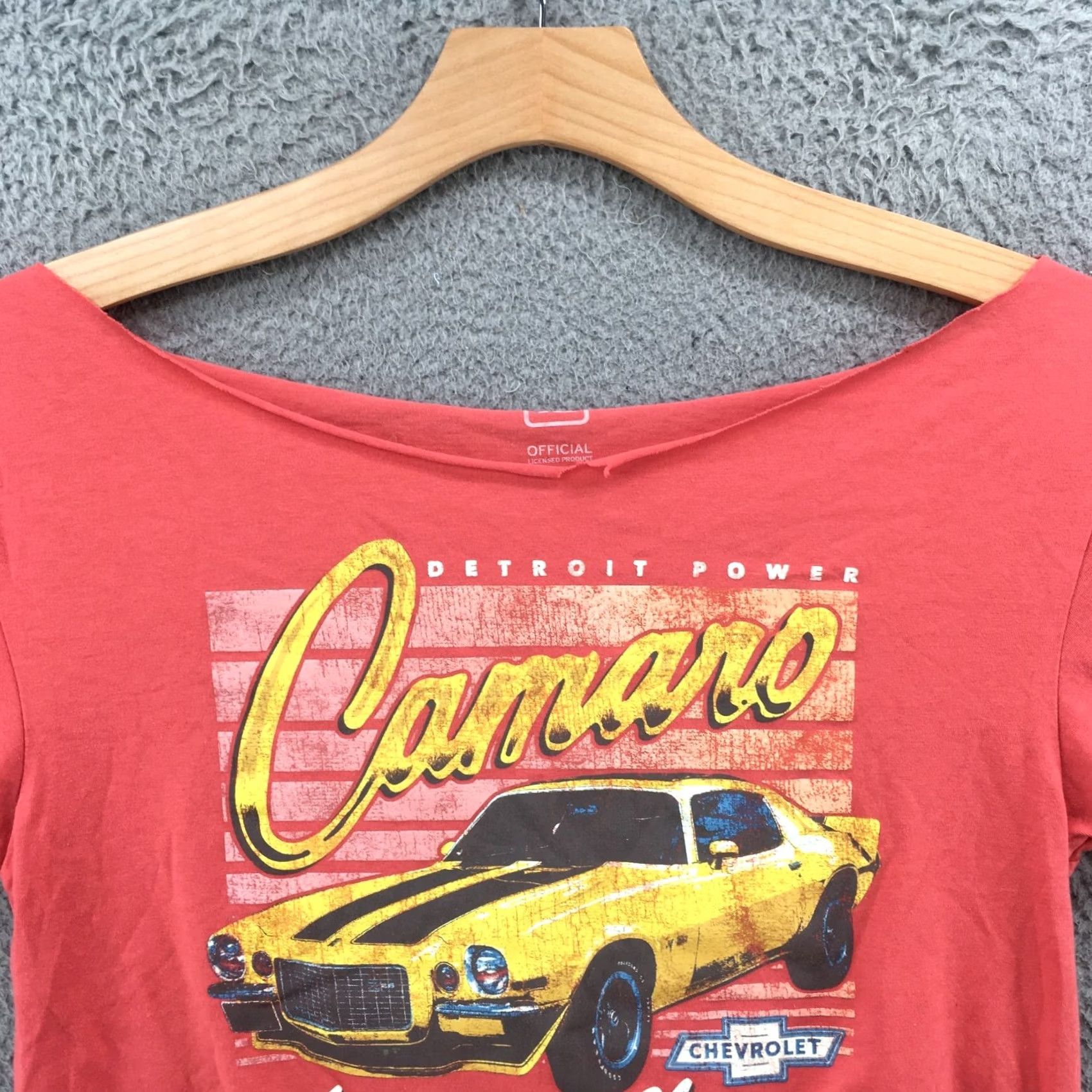 Vintage Camaro T-Shirt Hanging Croptop Womens L Orange Cap Sleeve Pullover Size L / US 10 / IT 46 - 3 Thumbnail