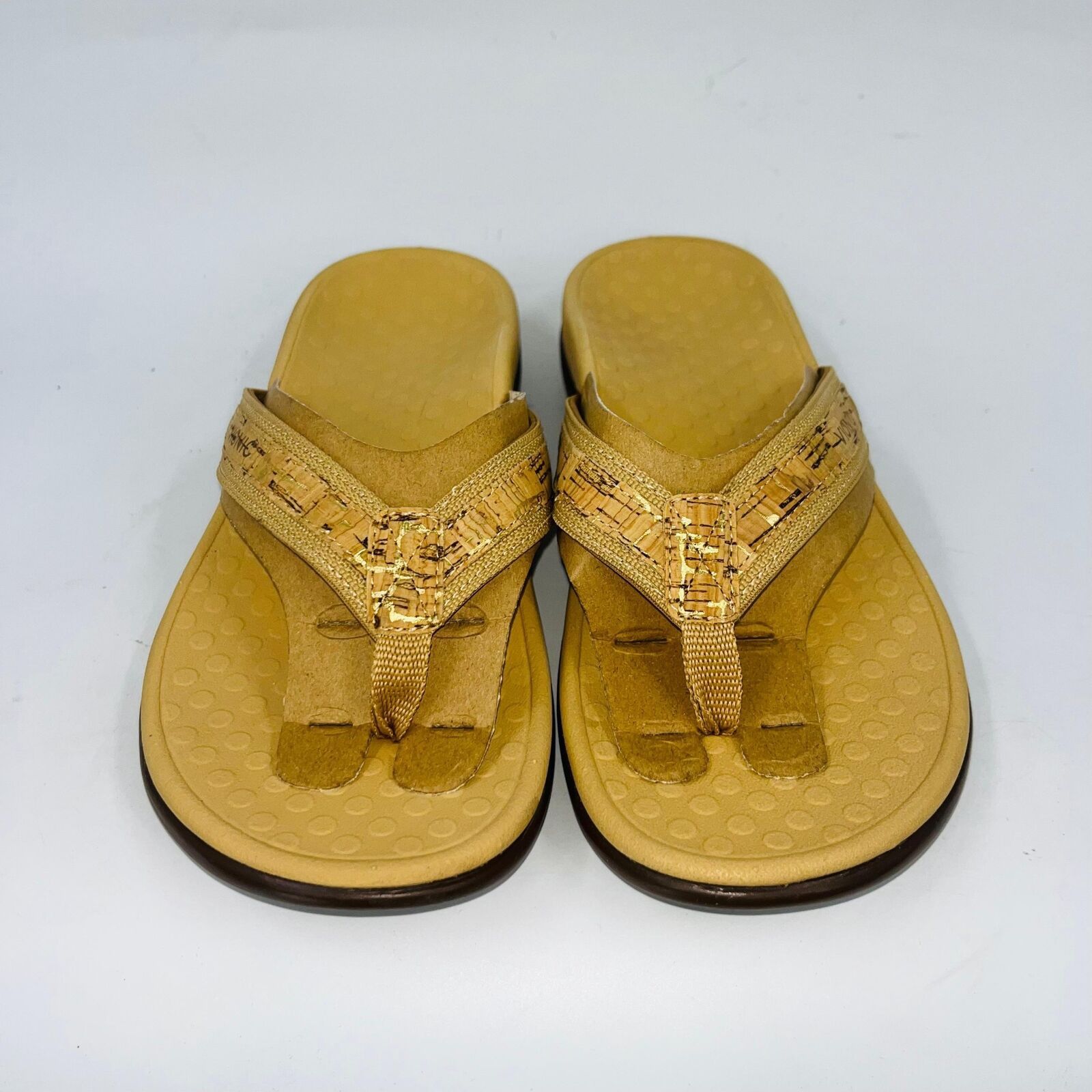 Vionic VIONIC TIDE II "GOLD CORK" TOE POST WOMENS SANDALS SIZE 8 Size US 8 / IT 38 - 2 Thumbnail