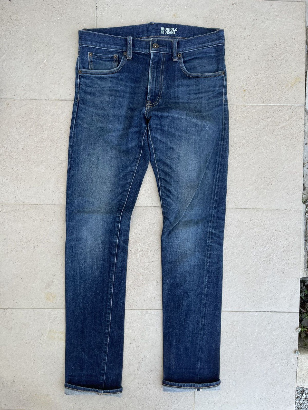 Japanese Brand × Jean × Uniqlo 🔥 Uniqlo Selvedge Distressed Denim Vintage W32🔥 Size US 32 / EU 48 - 2 Thumbnail