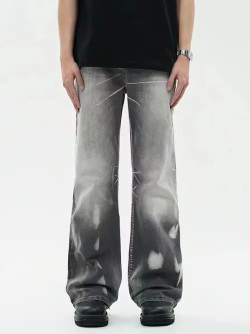 VIBE American men's loose flared distressed washed jeans Size US 34 / EU 50 - 1 Thumbnail