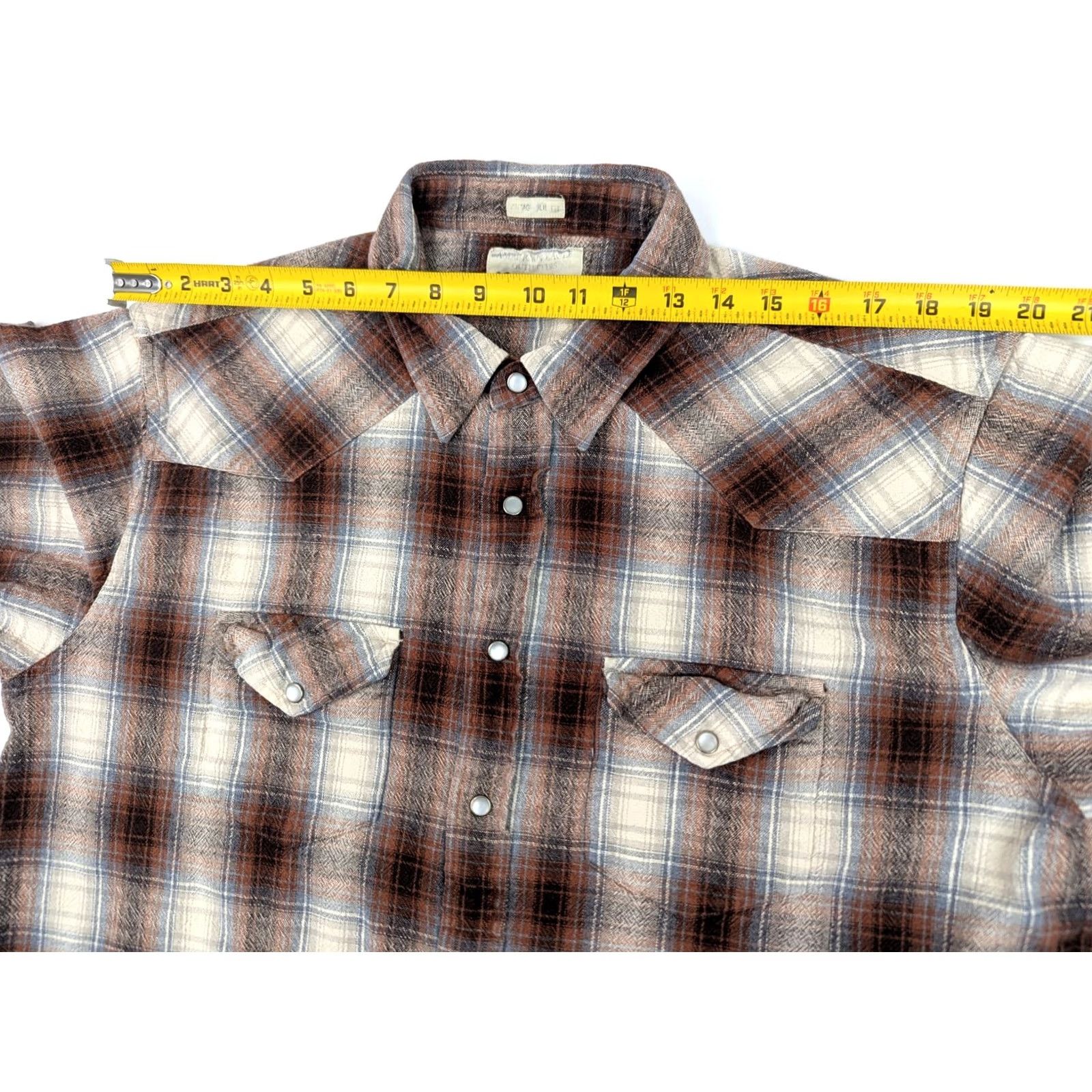 American Eagle Outfitters American Eagle Outfitters Slim Fit Pearl Snap Flannel Shirt Men XL – Rustic Plaid, Orange, Button-Up, Casual, Vintage2 Size US XL / EU 56 / 4 - 5 Thumbnail