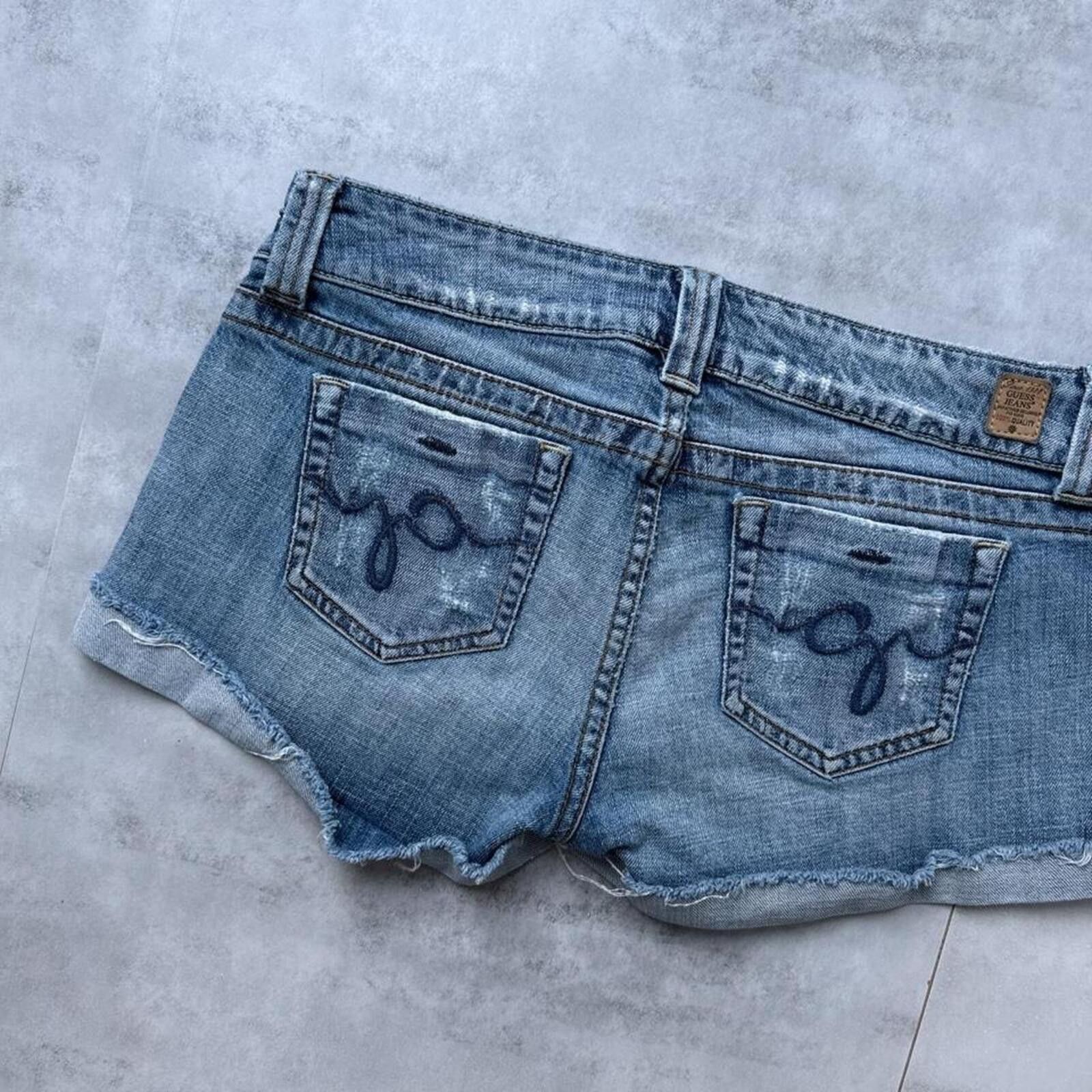 Guess Y2K Guess Denim Blue 00s Mini Shorts Size 30" / US 8 / IT 44 - 6 Thumbnail