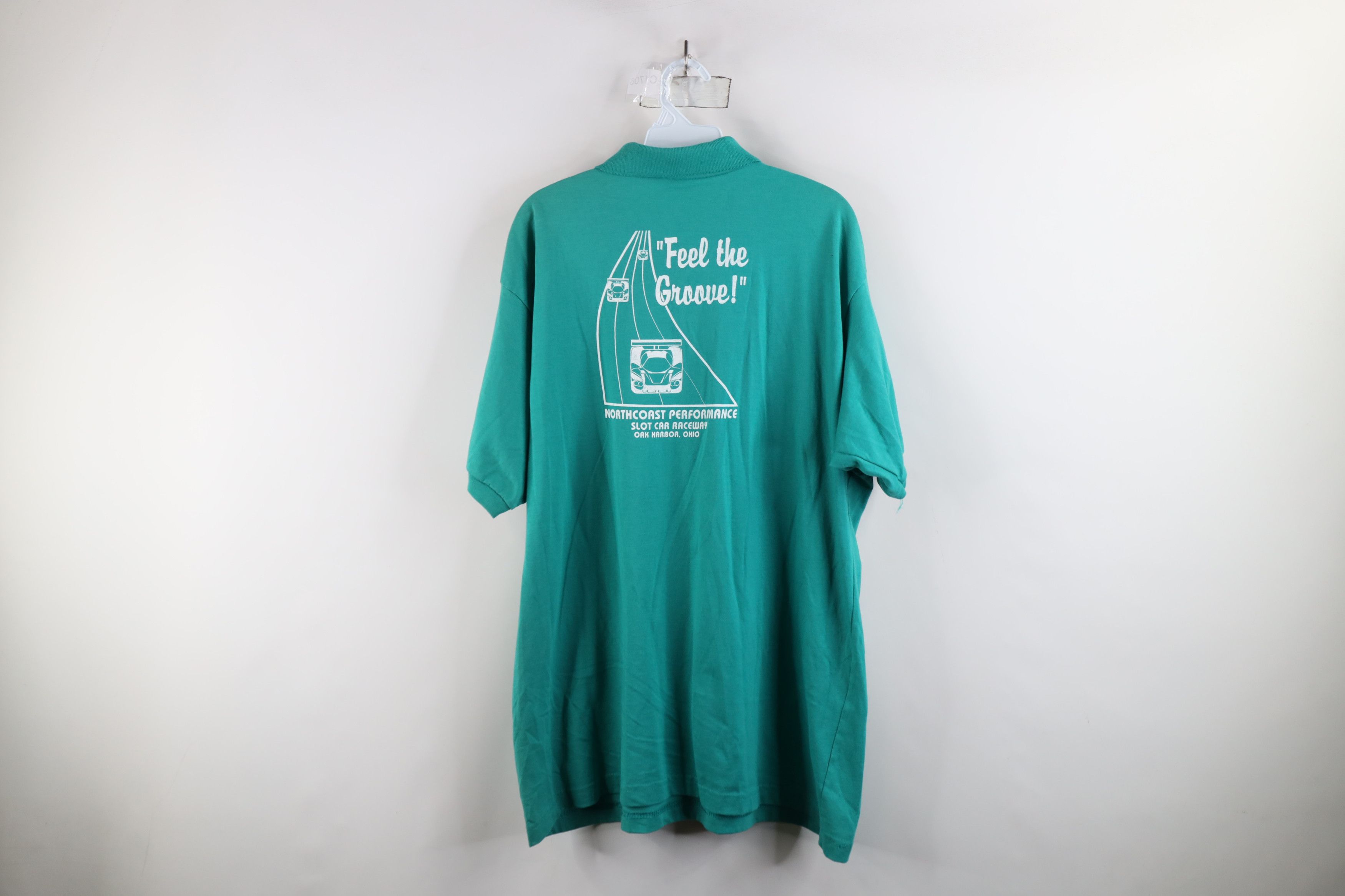 Vintage Vintage 90s Performance Slot Car Raceway Polo Shirt Teal USA Size US XL / EU 56 / 4 - 12 Thumbnail