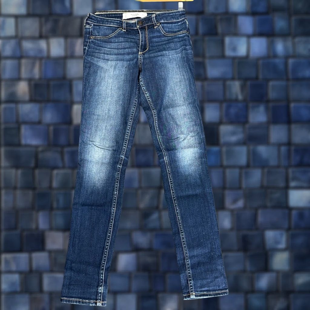 Abercrombie & Fitch Abercrombie & Fitch Jeans Womens 4 The A&F Jegging Cotton Stretch Pockets Denim Blue 5-Pocket Design Regular Rise Low Inseam 30 Mens Womens Girls Size 27" / US 4 / IT 40 - 1 Thumbnail