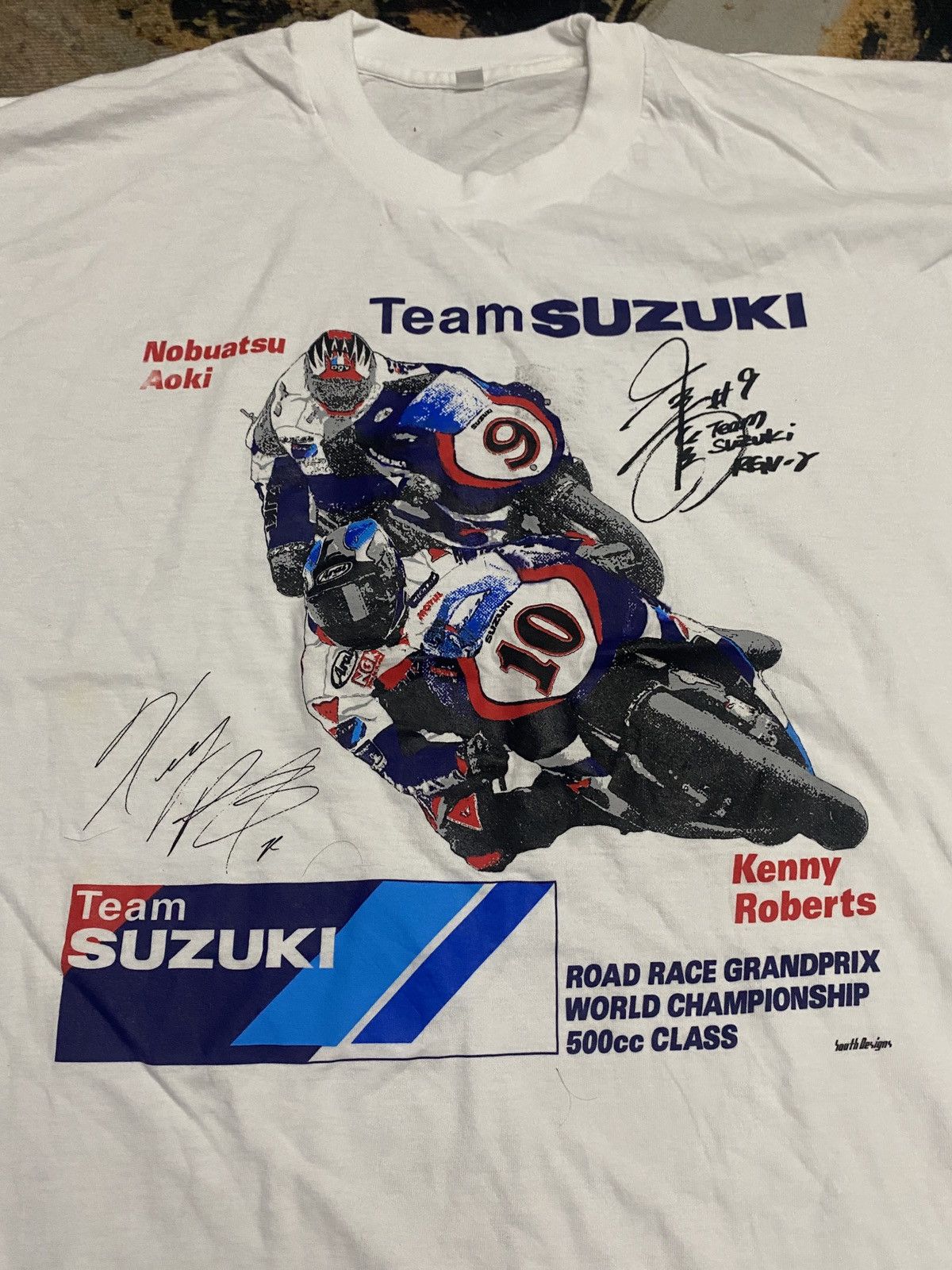 Vintage 🔥VINTAGE 90’s Suzuki Racing Team Kenny Roberts Aoki Tshirt Size US L / EU 52-54 / 3 - 2 Thumbnail