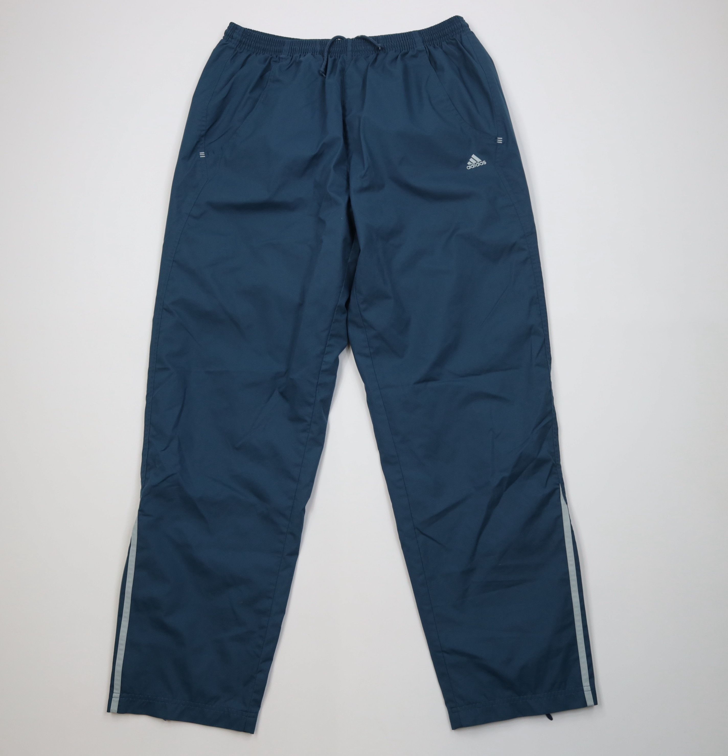 Adidas Vintage Y2K 2000 Adidas Striped Lined Windbreaker Pants Blue Size US 38 / EU 54 - 1 Thumbnail