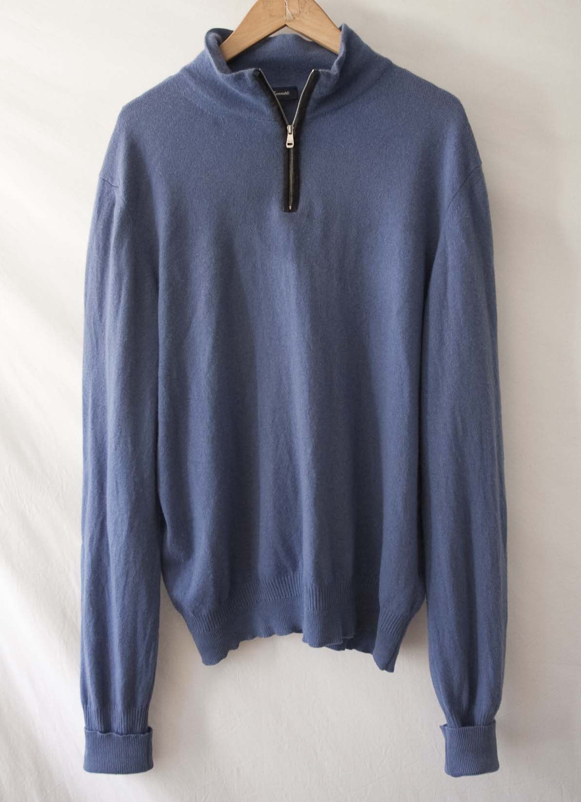Faconnable Faconnable Sweater 100% Cashmere Size XL Blue Size US XL / EU 56 / 4 - 2 Thumbnail