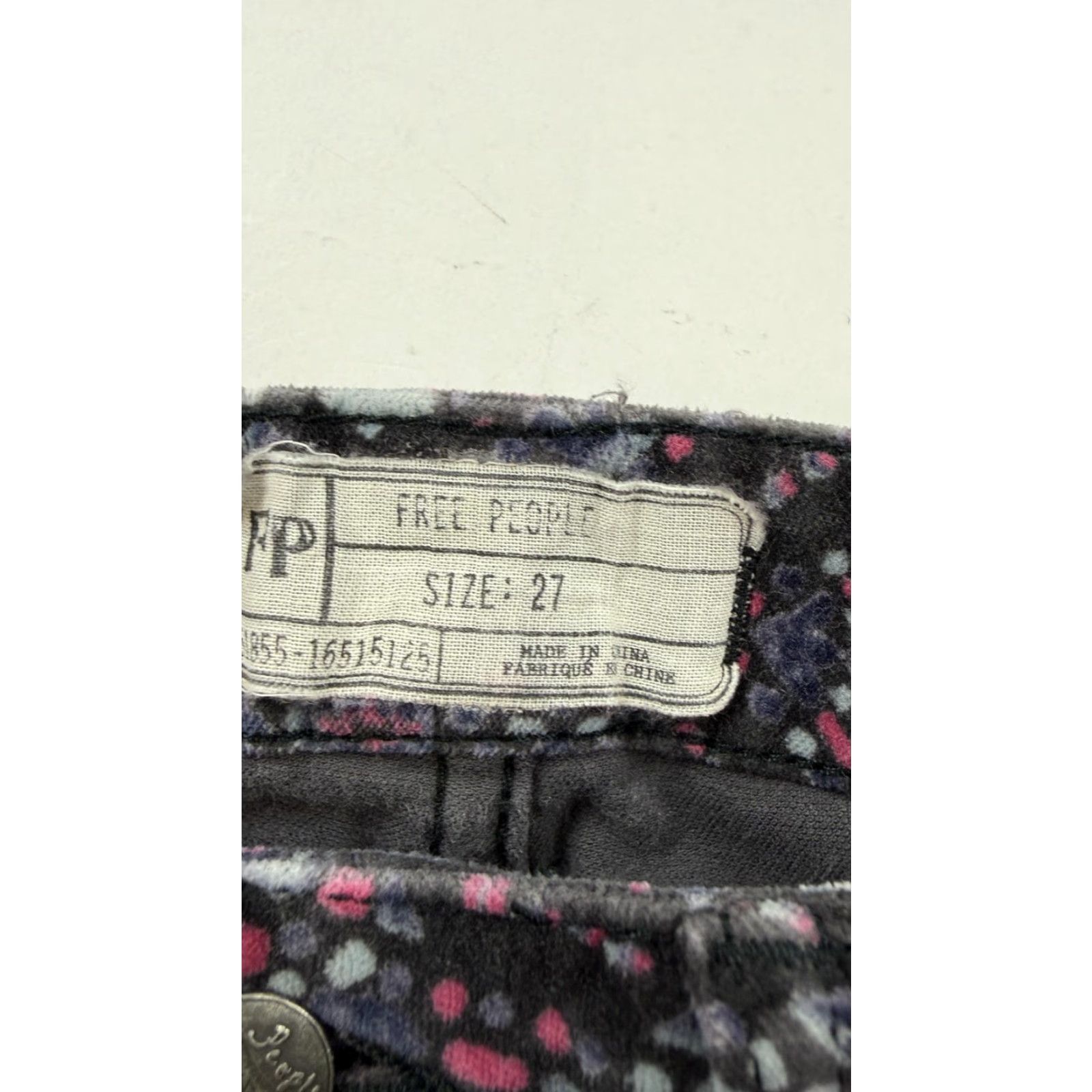 Free People Free People Pants Womens 27 Black Multicolor Geometric Skinny Jeggings Stretch Size 27" / US 4 / IT 40 - 2 Thumbnail