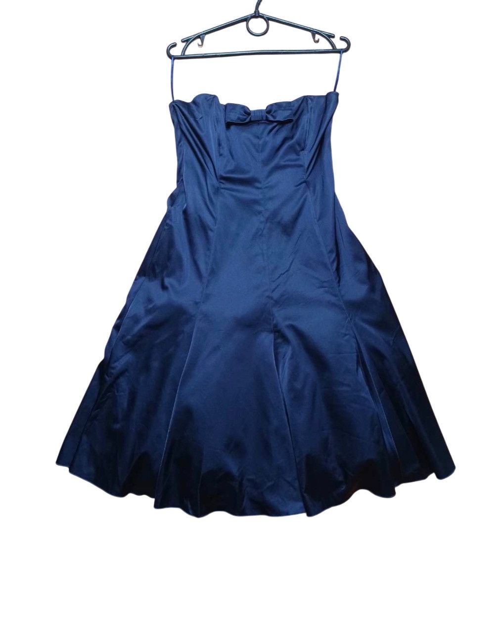 Moschino MOSCHINO Satin Dark Blue Bustier Dress EU 40 US 10 Size L / US 10 / IT 46 - 1 Thumbnail