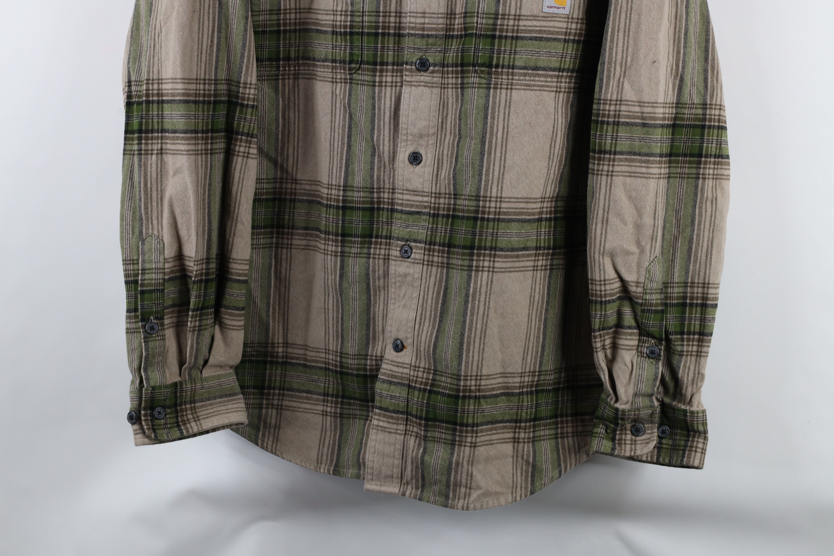 Carhartt × Vintage Vintage Carhartt Fit Heavyweight Flannel Button Shirt Plaid Size ONE SIZE - 3 Thumbnail