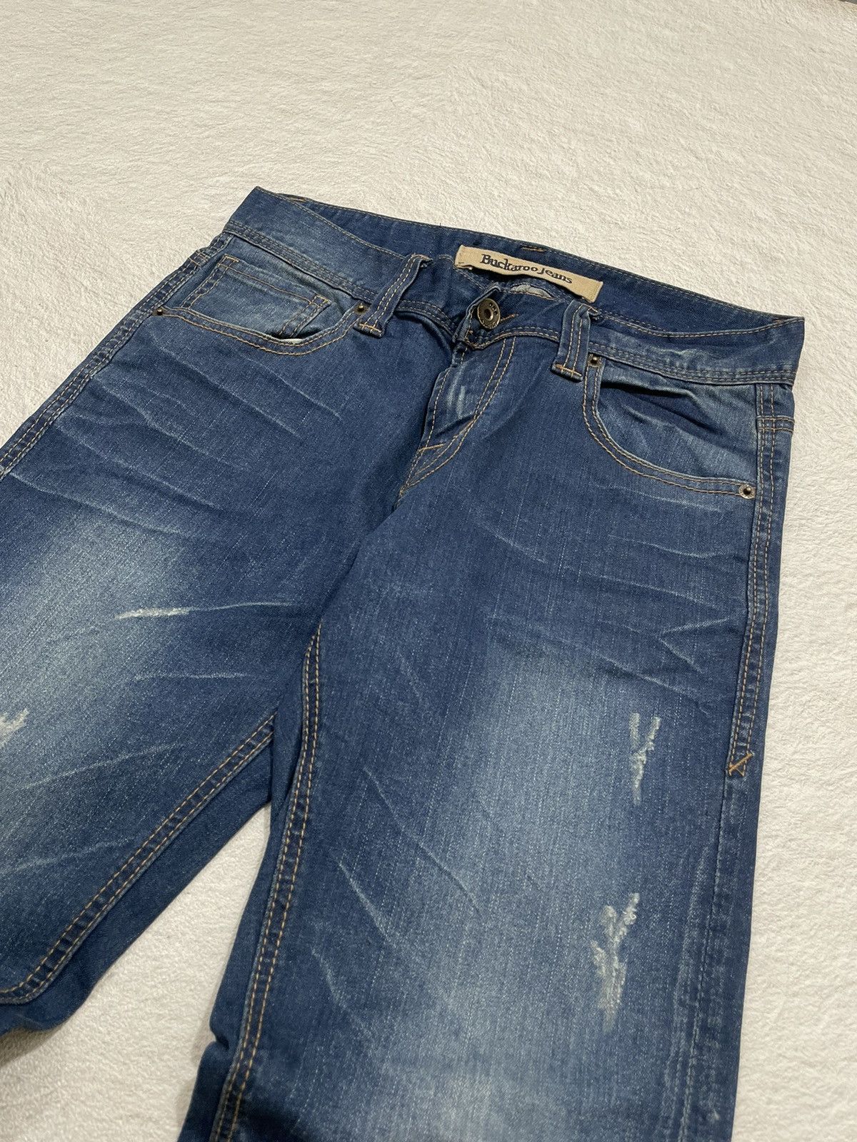 Japanese Brand 2000s Buckaro Distressed Blue Denim y2k Size US 29 - 3 Thumbnail