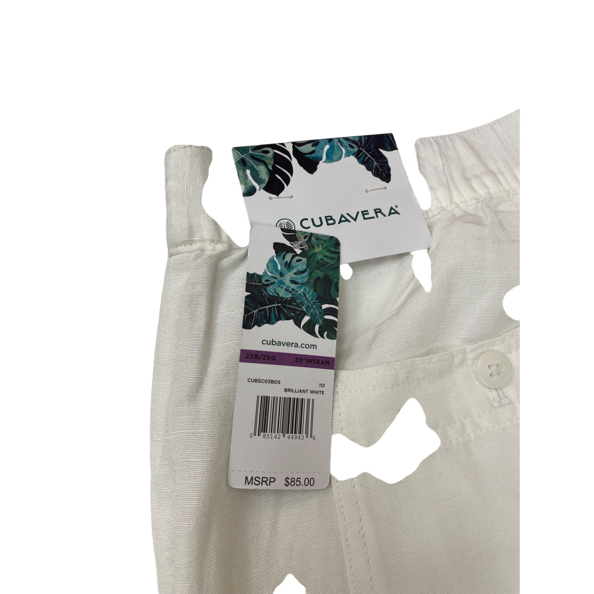 Cubavera Cubavera Womens white linen Blend Drawstring Wide Leg Pants Size 24" / US 00 / IT 34 - 15 Thumbnail