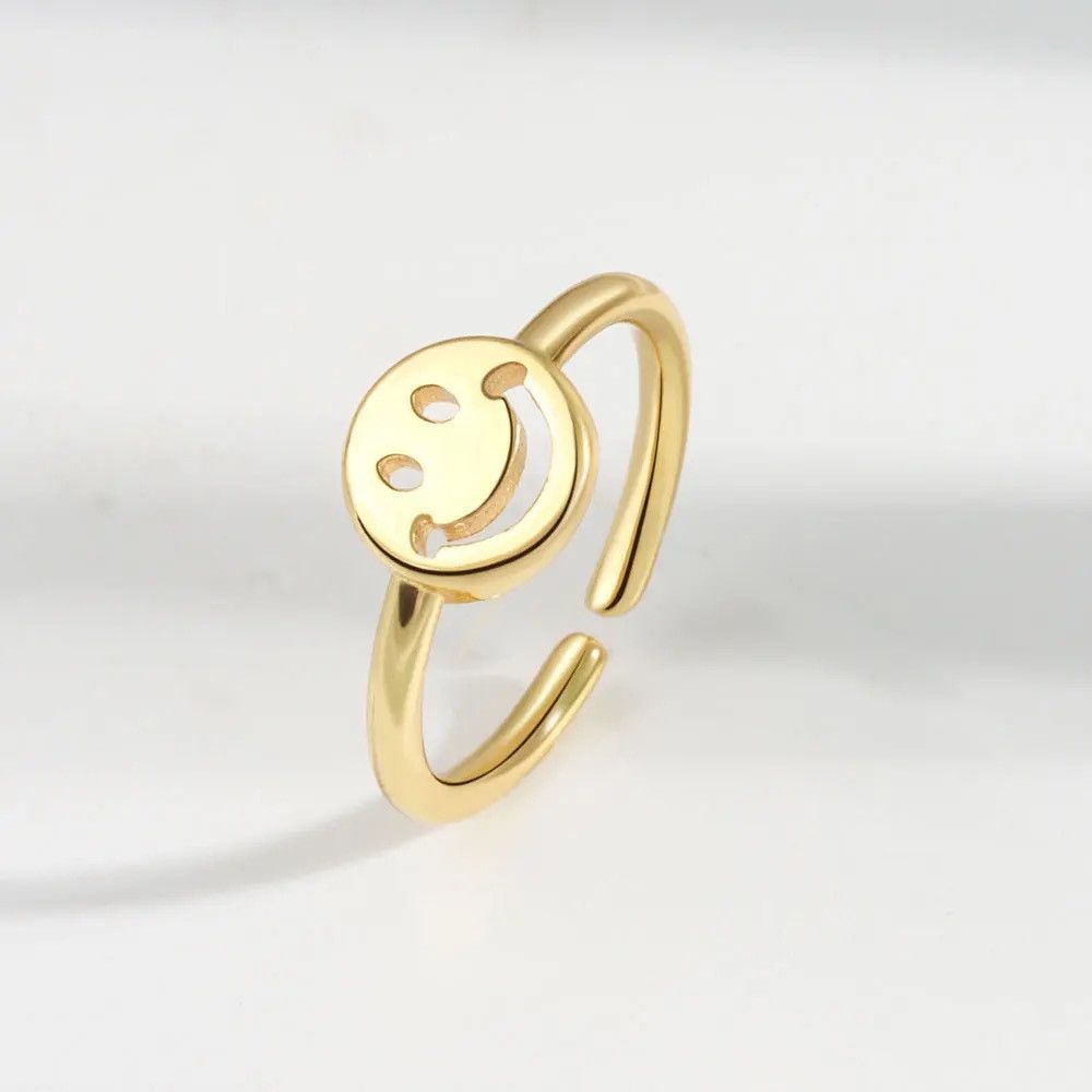 Jewelry × Vintage Simple Smiling Face Ring Size ONE SIZE - 1 Thumbnail
