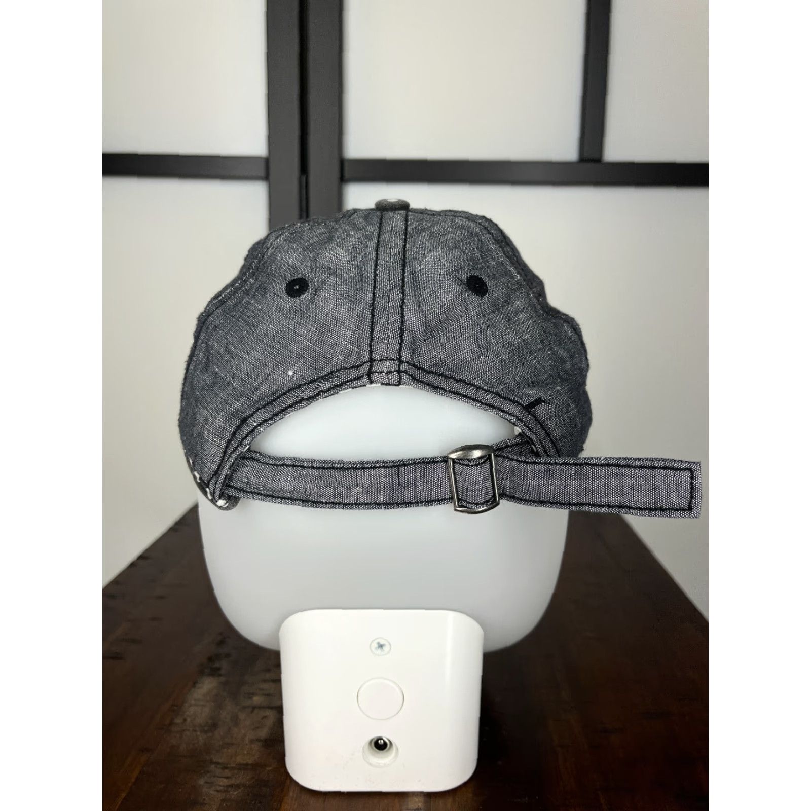 Keds Keds Hat Cap Strap Back Adult One Size Gray Denim Look Polka Dot Trim Poly Blend Size ONE SIZE - 7 Thumbnail