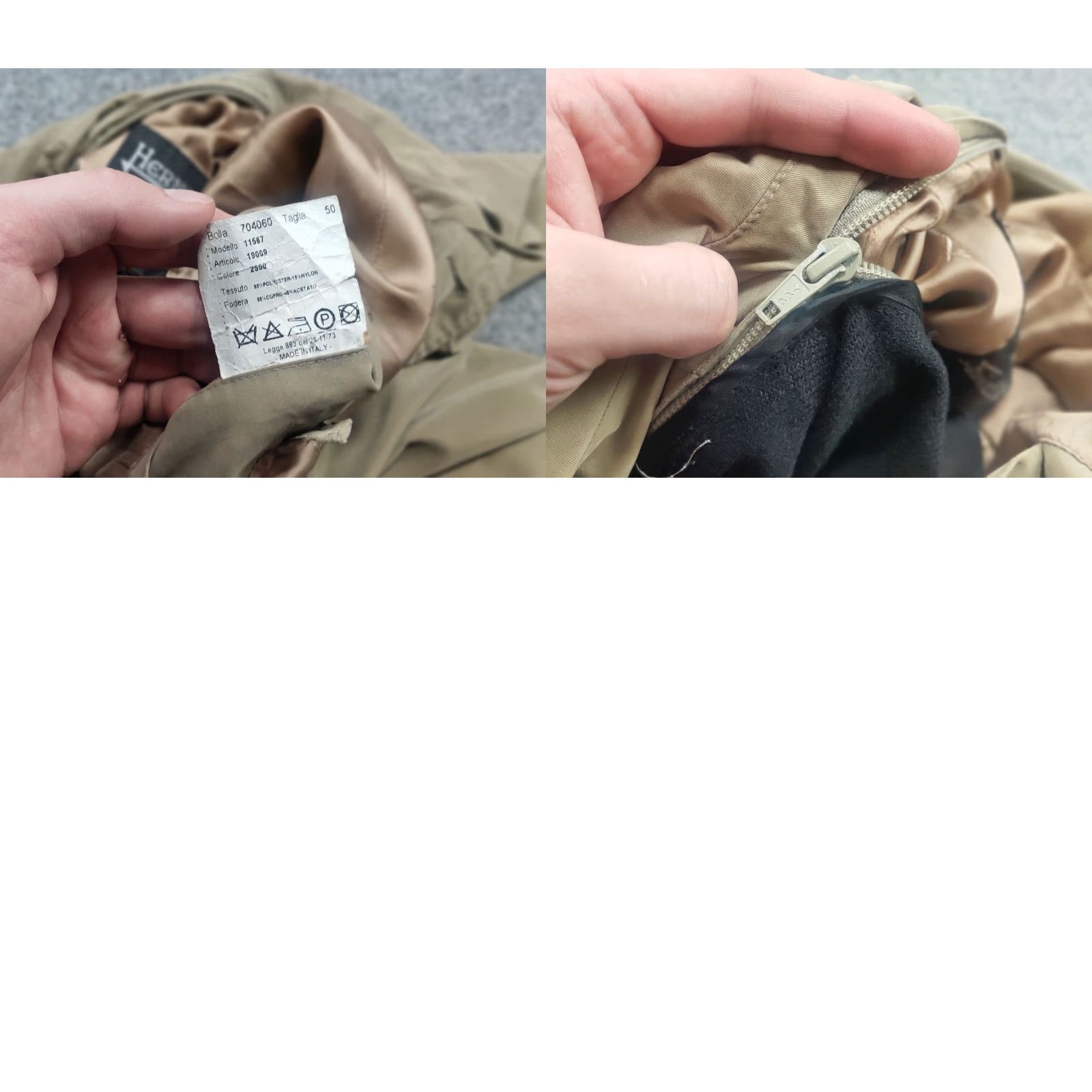 Herno Herno Vintage Trench Coat Mens Beige Nylon Blend Oversized Jacket Wool Lining Size US M / EU 48-50 / 2 - 11 Thumbnail