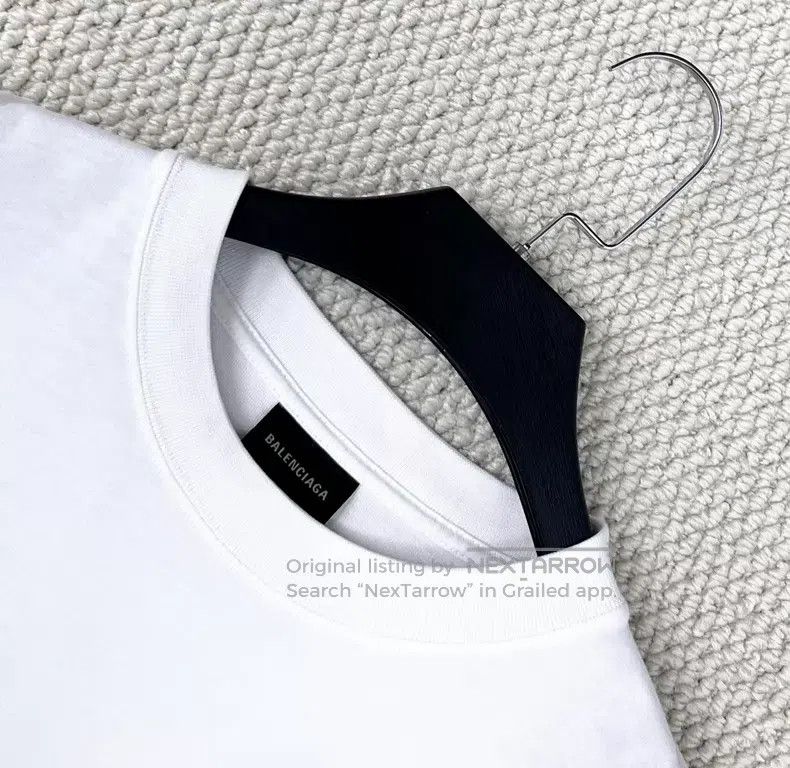 Balenciaga Balenciaga White short-sleeve with crystal logo lettering Size US XS / EU 42 / 0 - 3 Thumbnail