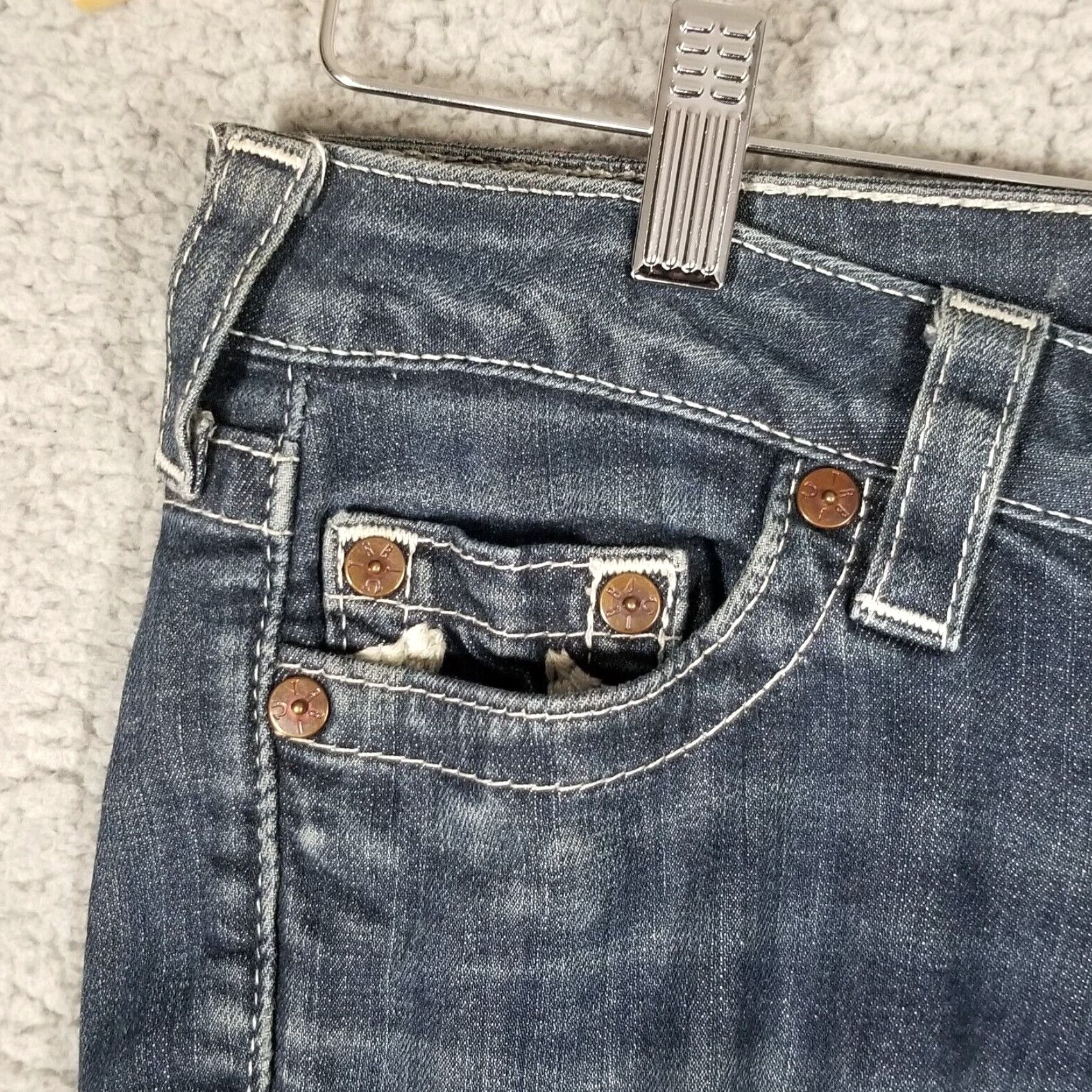 True Religion VINTAGE True Religion Women’s Skinny Jeans Dark Blue Size 25 Low Waist Distressed Stretch Denim Size 42" / US 20 - 7 Thumbnail