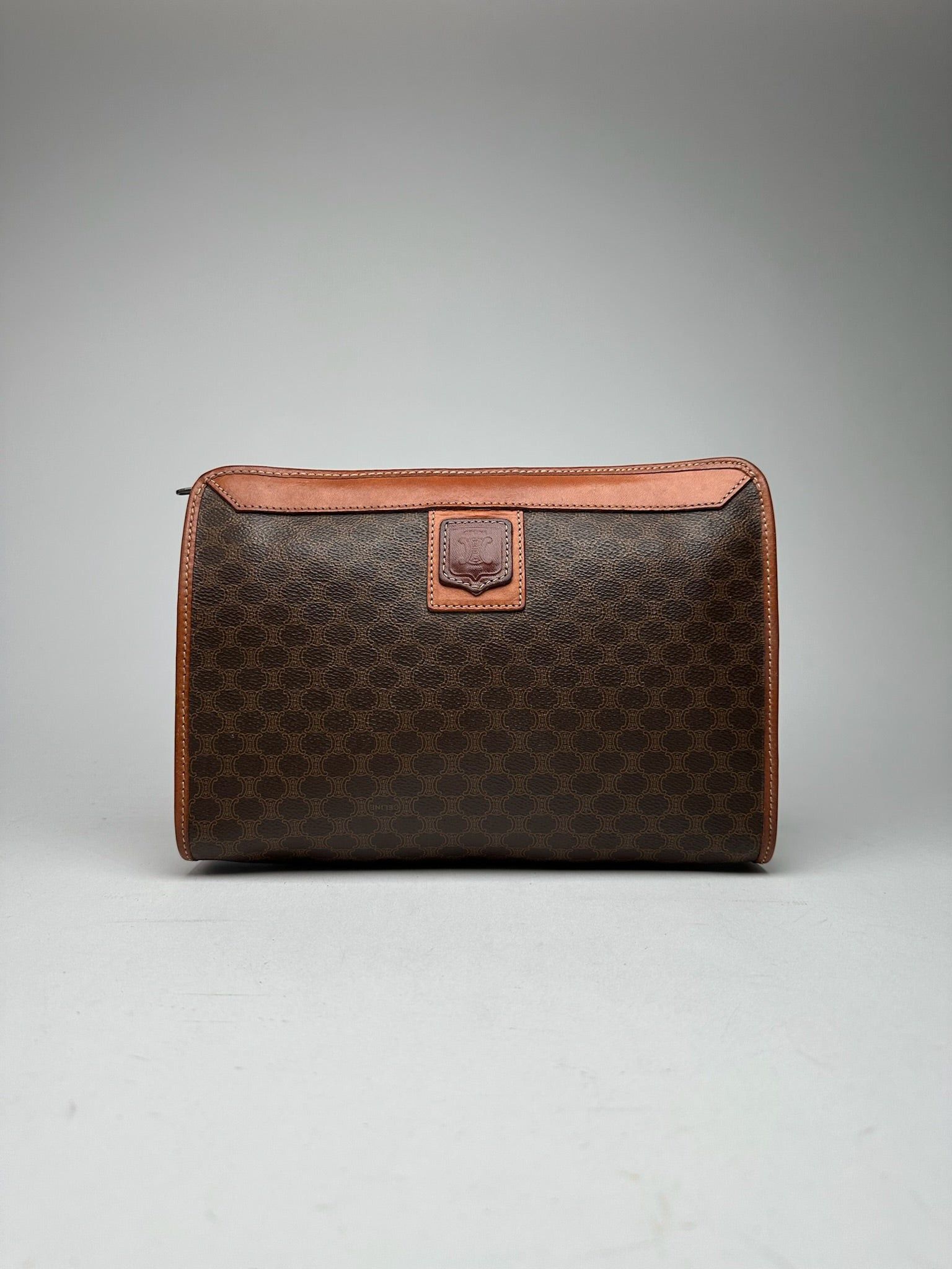 Celine Vintage Paris Leather monogram Clutch Triomphe brown Size ONE SIZE - 1 Thumbnail
