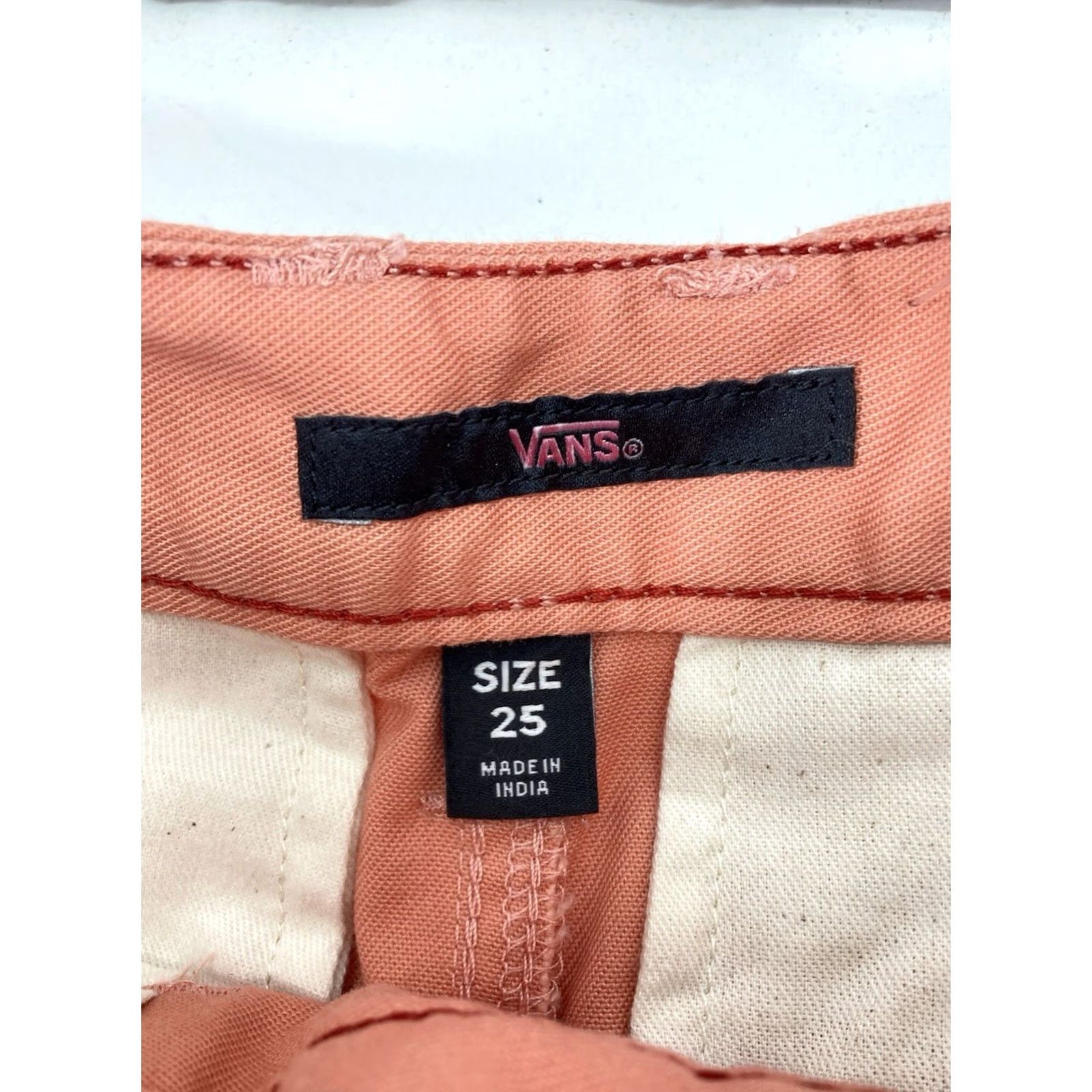 Vans VANS Chino Pants Women 25X30 Coral Flat Front Tapered Leg Stretch Casual NWT W Size 42" / US 20 - 7 Thumbnail
