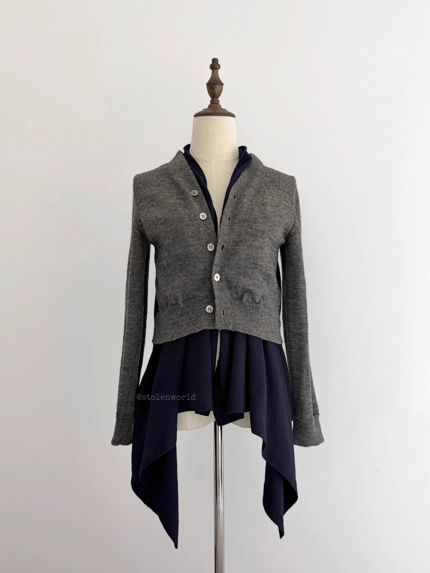 Comme des Garcons Comme des Garçons Deconstructed Color Block Knit Cardigan Size S / US 4 / IT 40 - 5 Thumbnail