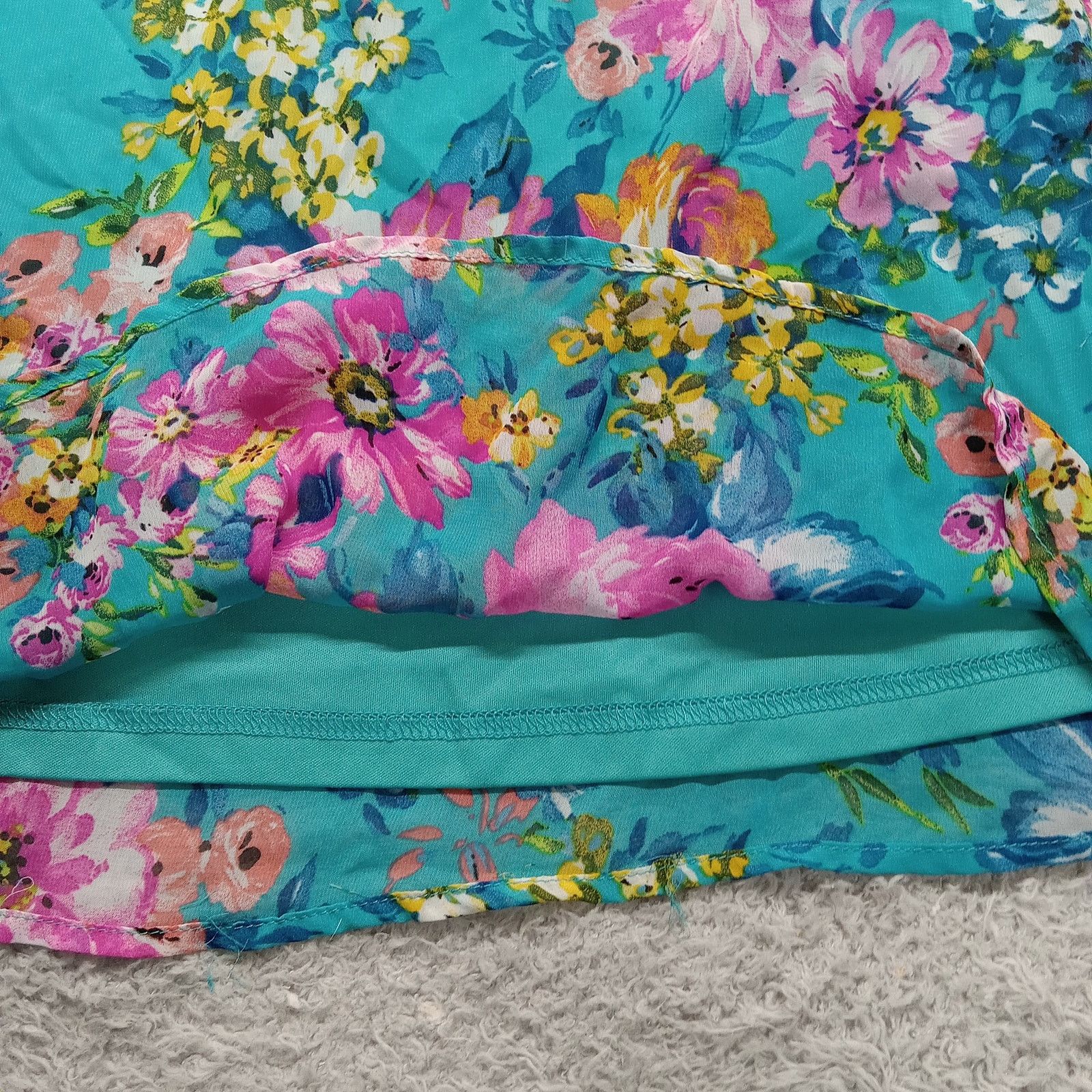 & Other Stories Staccado Dress M Sheer Lined Floral Blue Polyester Size M / US 6-8 / IT 42-44 - 3 Thumbnail