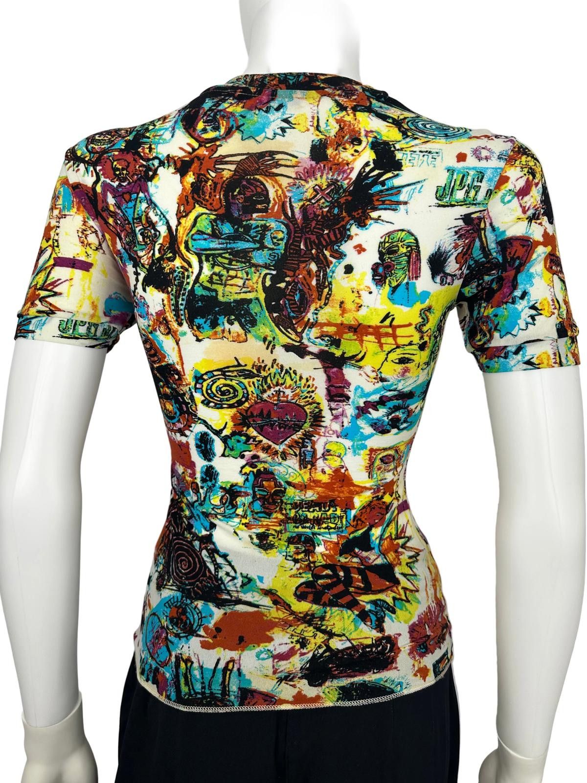 Jean Paul Gaultier Jean Paul Gaultier Jeans Basquiat White Printed Top Size S / US 4 / IT 40 - 2 Thumbnail