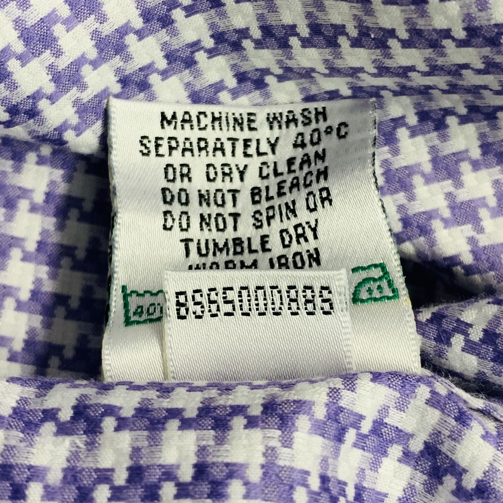 Other BUGATCHI UOMO Purple White Houndstooth Cotton Long Sleeve Size US L / EU 52-54 / 3 - 8 Thumbnail
