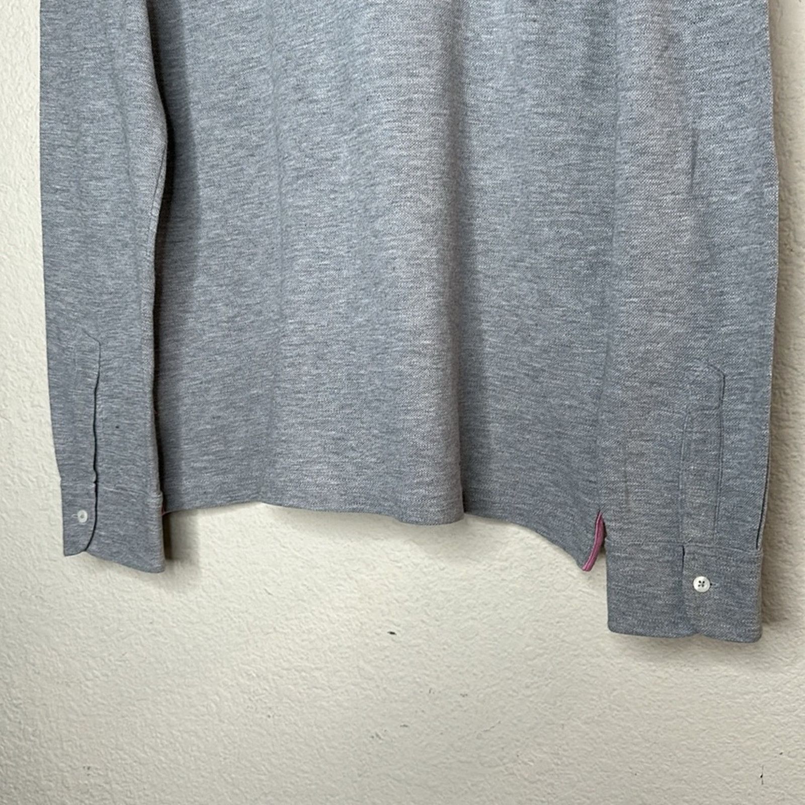Other VICOMTE A. Grey Pink Plaid Contrast Long Sleeve Polo MED Size US M / EU 48-50 / 2 - 10 Thumbnail
