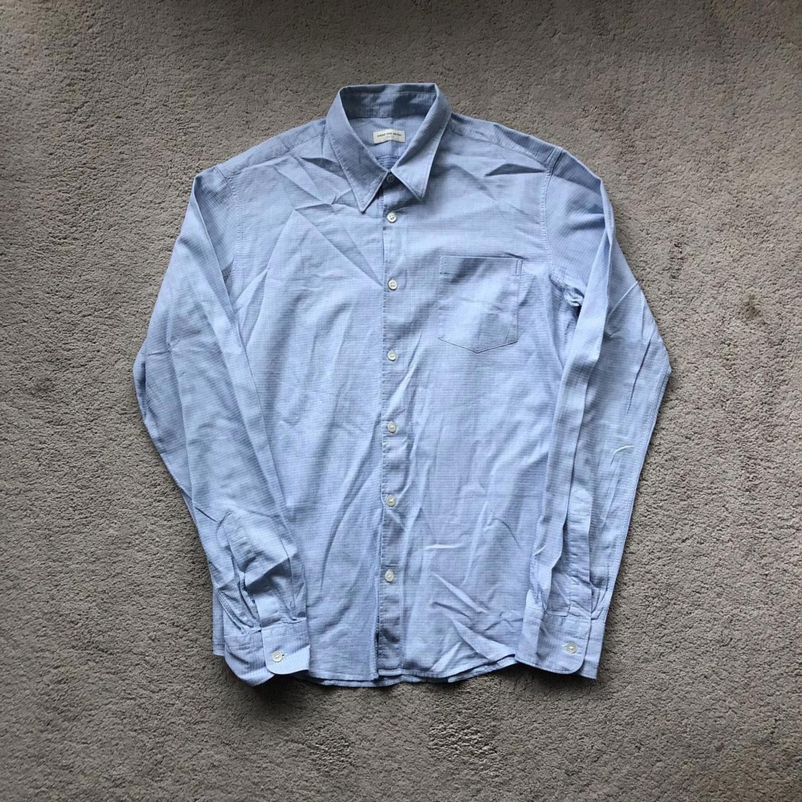 Dries Van Noten Dries Van Noten Blue Patterned Button Up Shirt Size US M / EU 48-50 / 2 - 1 Thumbnail