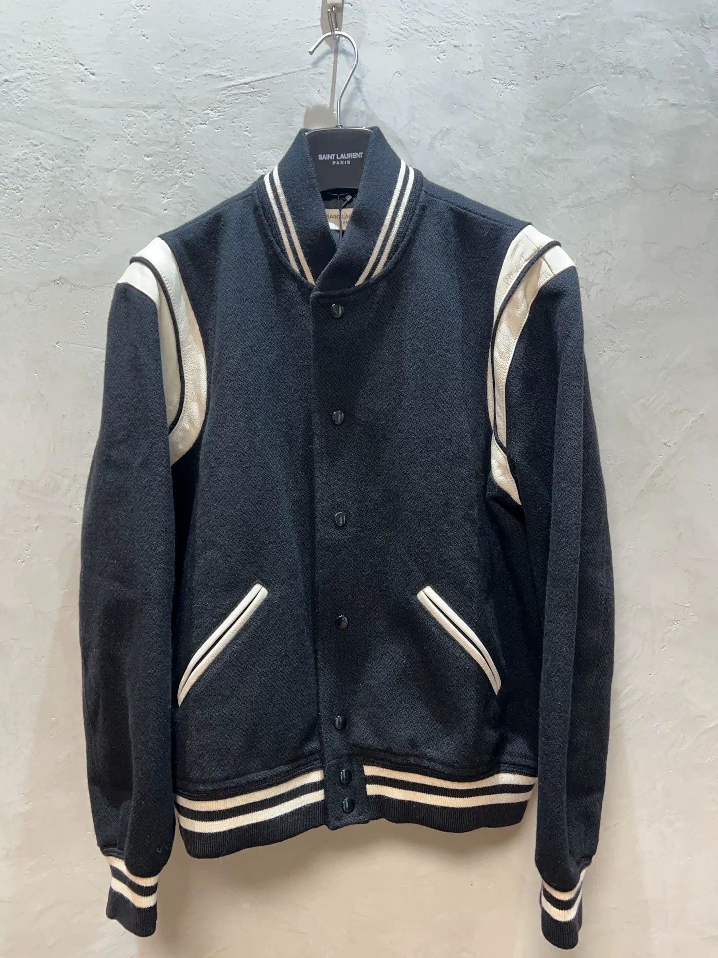 Saint Laurent Paris Saint Laurent Classic Black and White Baseball Jacket Size US L / EU 52-54 / 3 - 1 Thumbnail