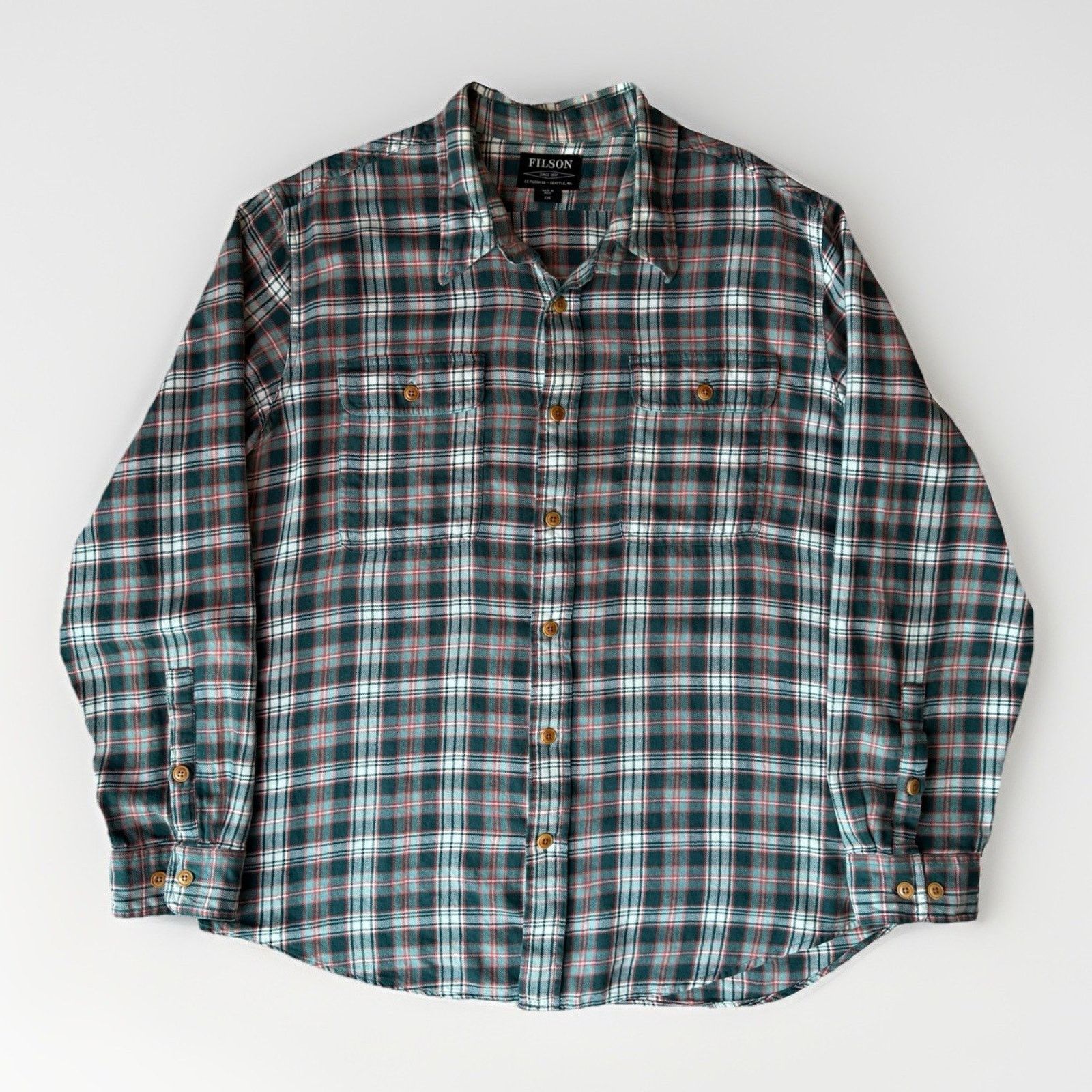 Filson Filson Scout Shirt 2XL Green Multicolor Cotton Flannel Size US XXL / EU 58 / 5 - 1 Thumbnail