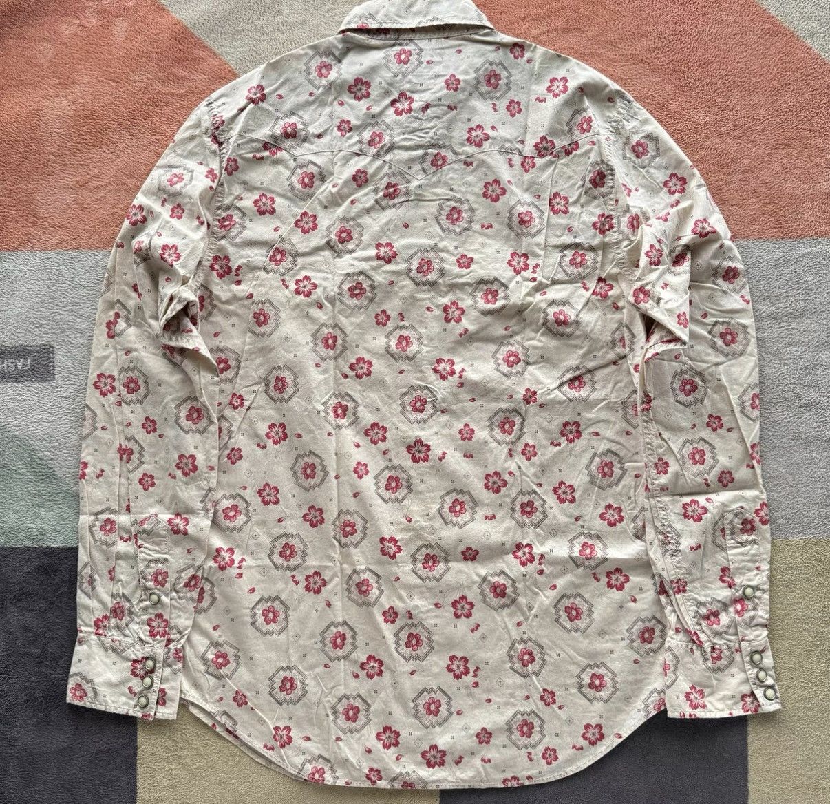 RRL Ralph Lauren RRL Ralph Lauren Cherry Blossom Western Shirt K22 Size US M / EU 48-50 / 2 - 6 Thumbnail
