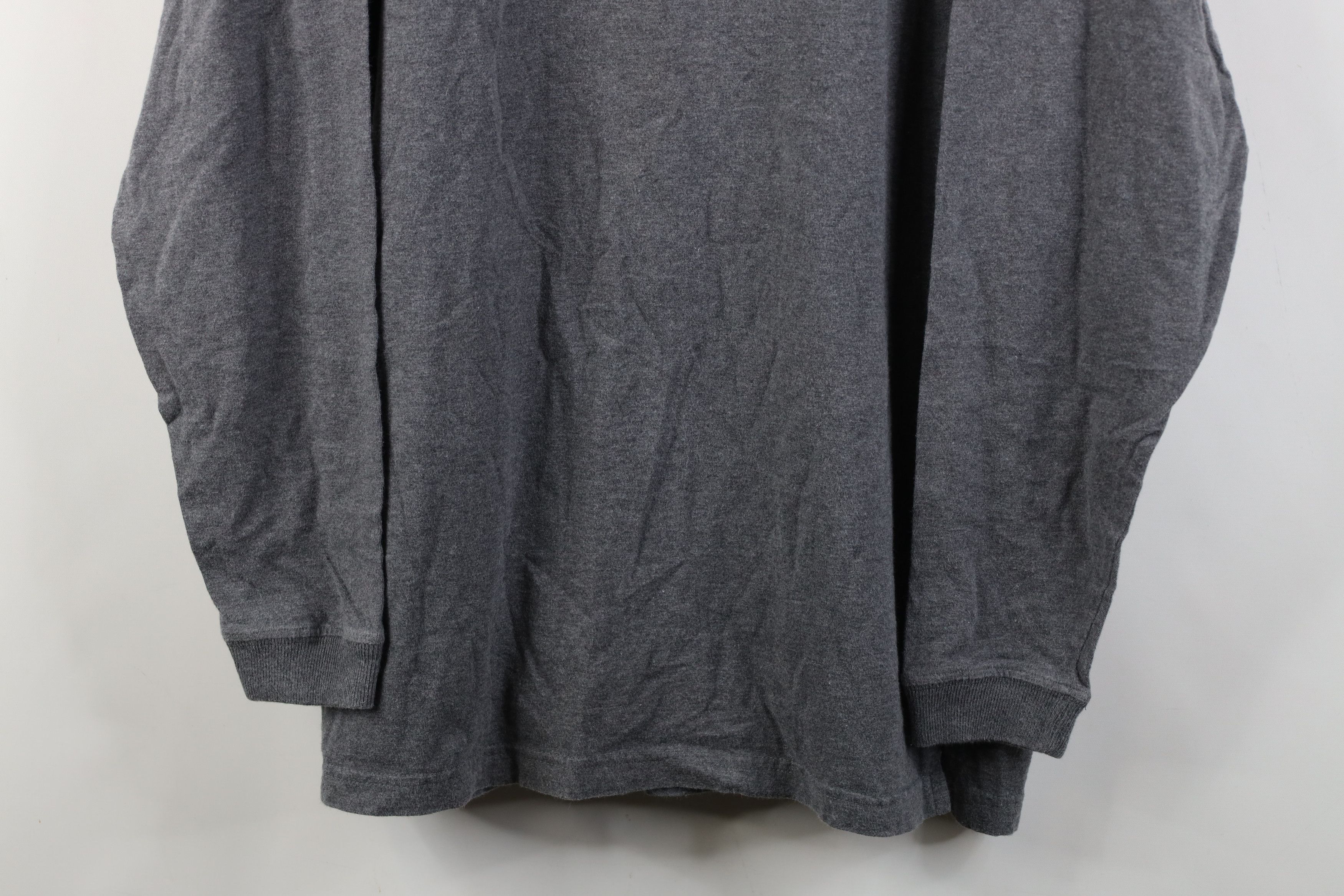 Vintage Vintage 90s Streetwear Blank Long Sleeve Henley T-Shirt Gray Size US XL / EU 56 / 4 - 3 Thumbnail