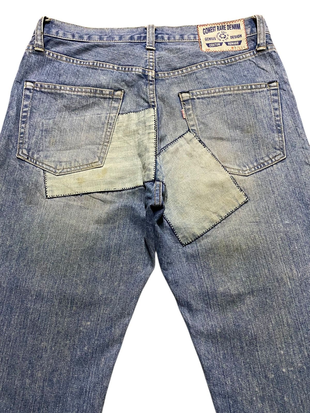 GOA Vintage Japanese Brand Gowest Rare Denim Pacthes Baggy Jeans Size US 33 - 11 Thumbnail