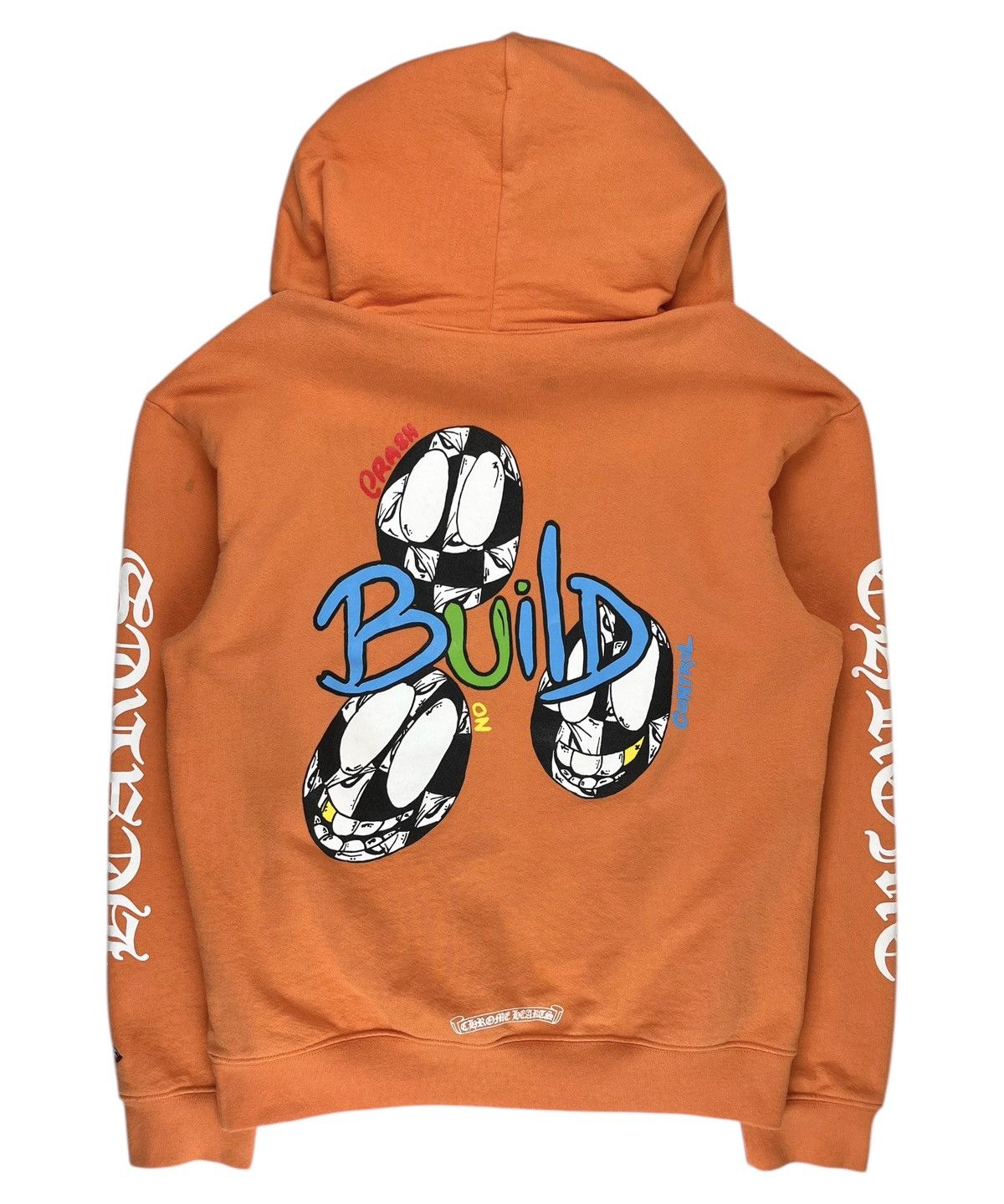 Pre-owned Chrome Hearts X Matty Boy Chrome Hearts Matty Boy Link And Build Hoodie Orange