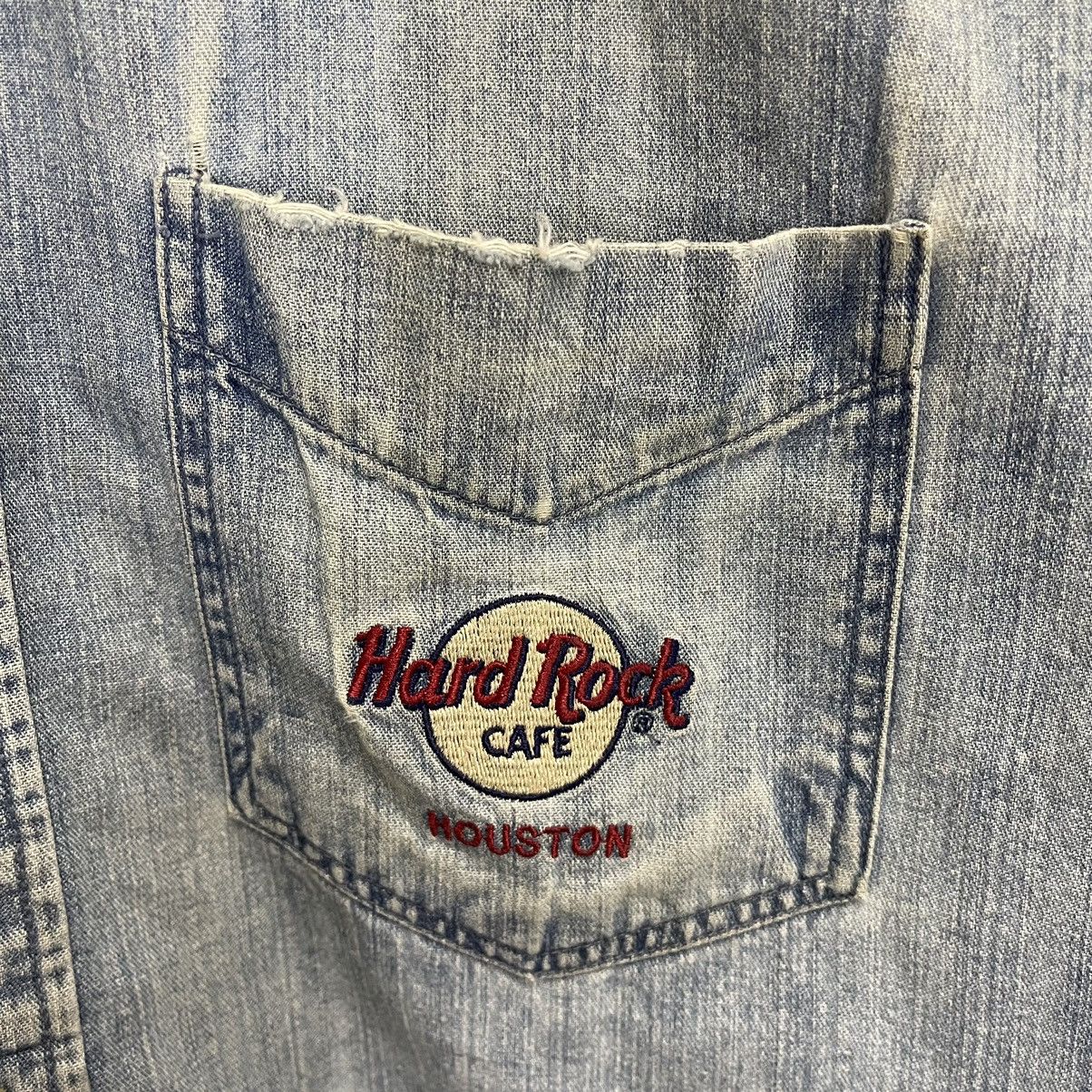 Hard Rock Cafe DISTRESSED!! Hard Rock Cafe Houston Jeans Shirt Size US M / EU 48-50 / 2 - 3 Thumbnail