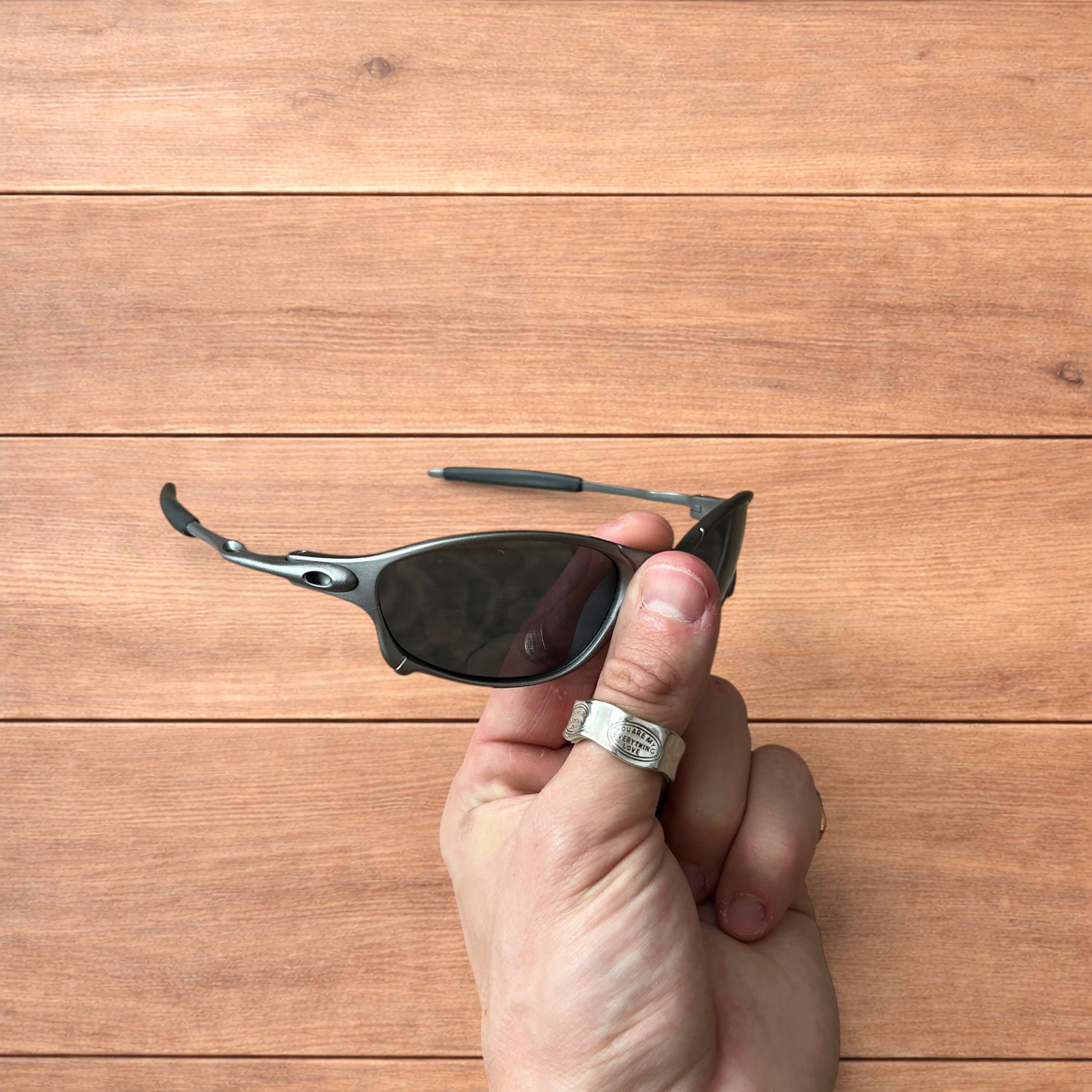 Japanese Brand Insane metal frame sunglasses in grey with black lens. Size ONE SIZE - 1 Thumbnail
