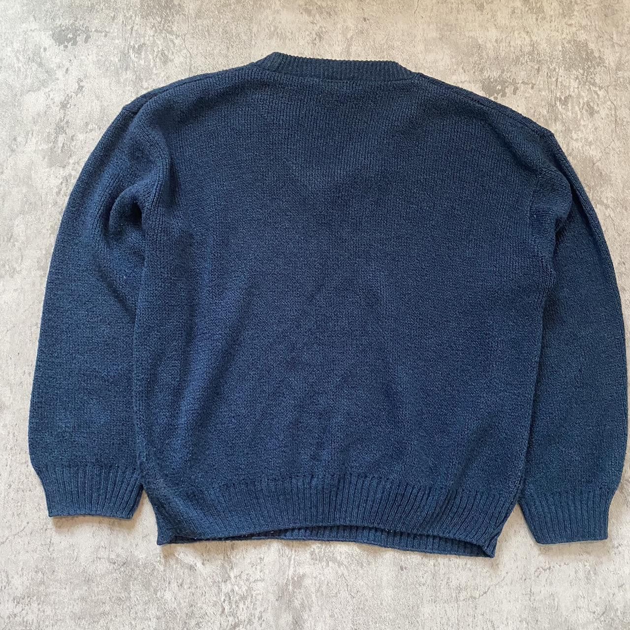 Other Navy White vintage 90s knit sweater knitwear Retro Size US XL / EU 56 / 4 - 3 Thumbnail