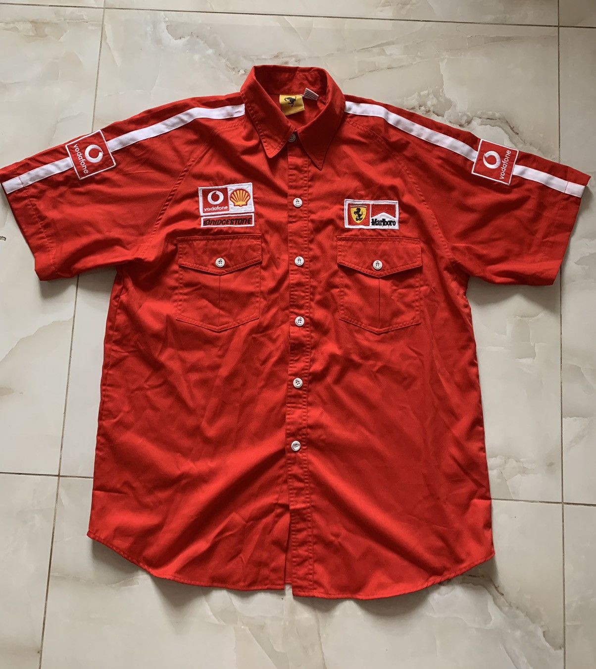 Vintage Ferrari Vintage 1996 Button Up Short Sleeve Shirt Marlboro Size US XXL / EU 58 / 5 - 1 Thumbnail