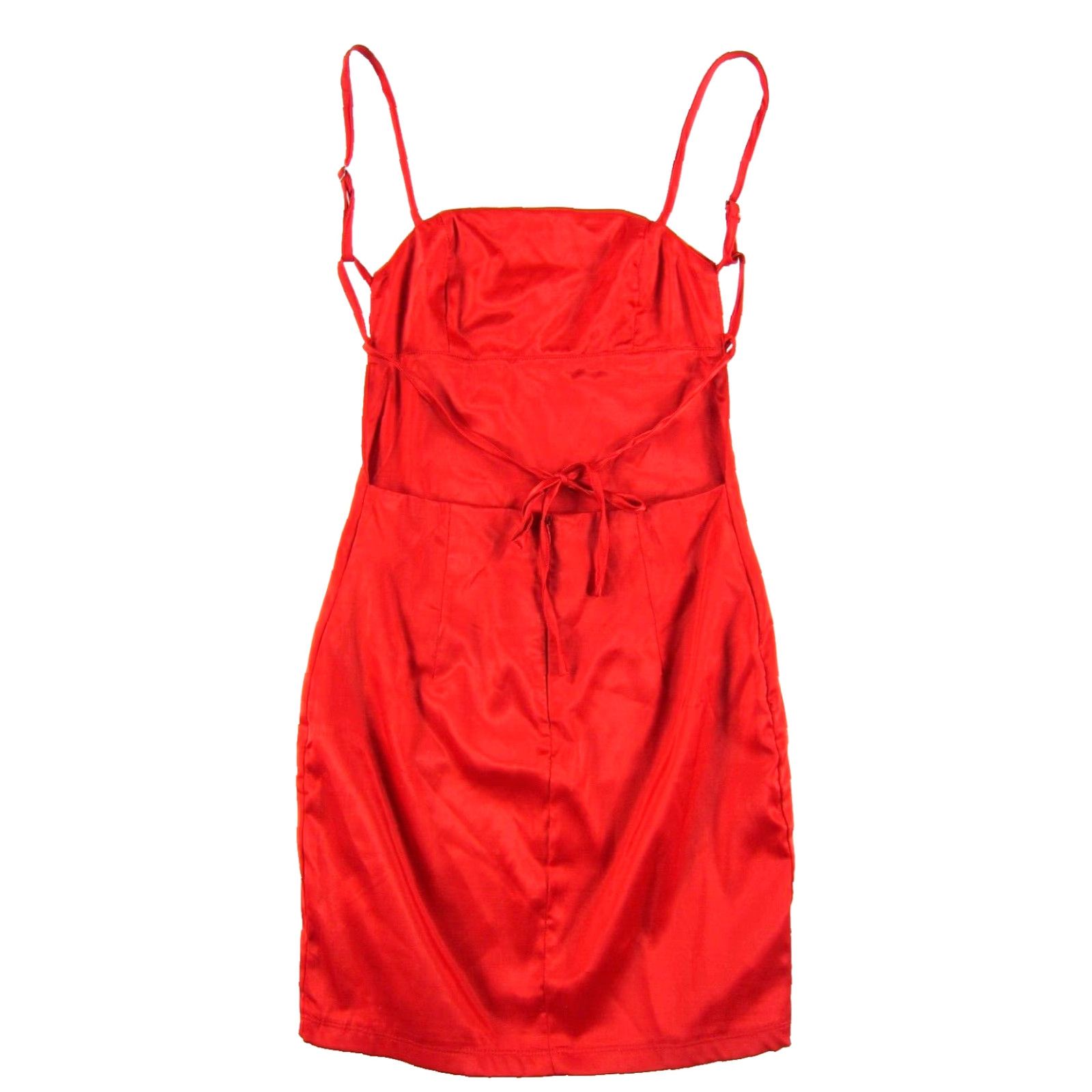 Vintage VINTAGE White Fox Red Silky Open Back Stretch Party Cocktail Tank Slip Mini Dress XS Size XS / US 0-2 / IT 36-38 - 2 Thumbnail