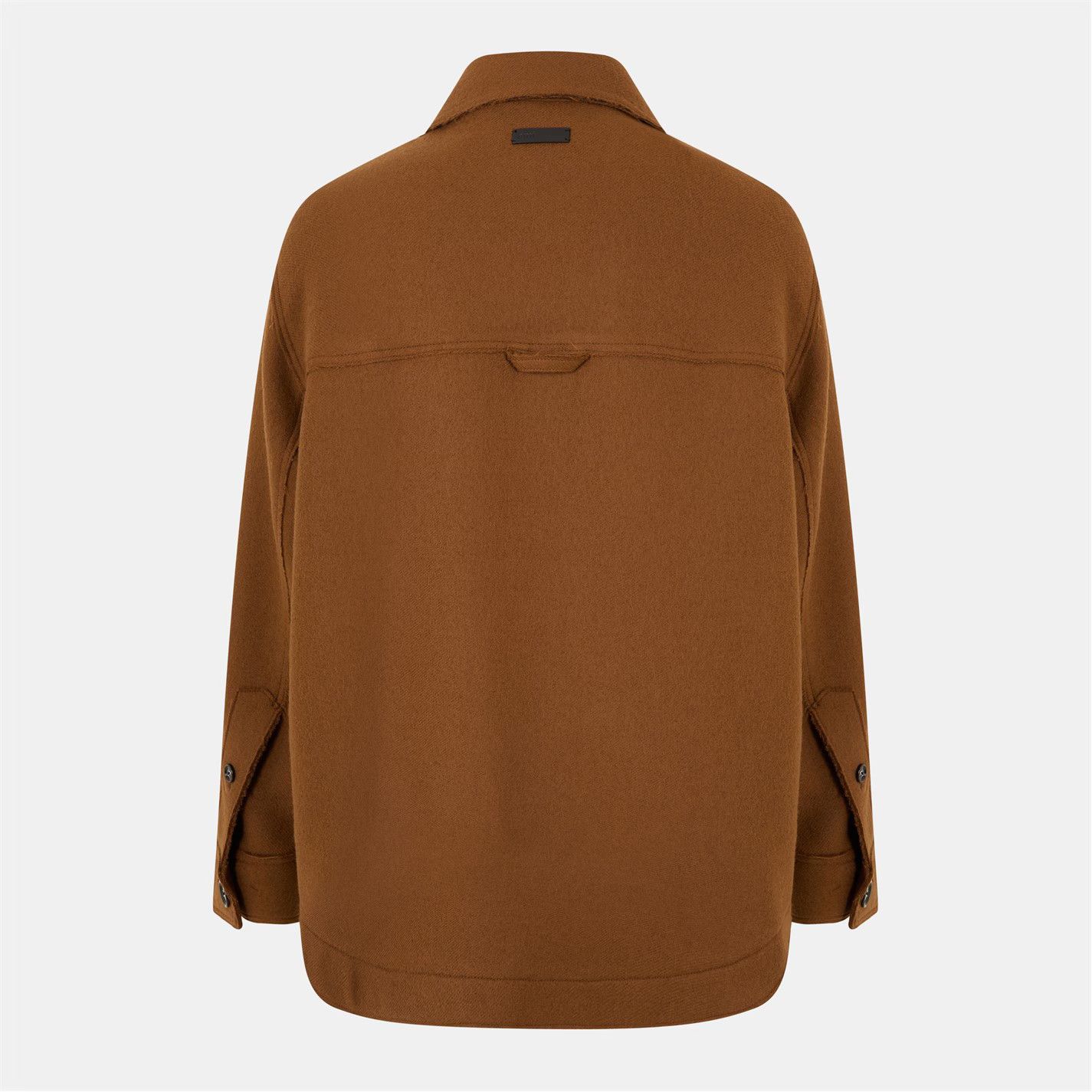 AMI o1g2r1mq0326 Wool Structured Overshirt in Noisette Size US L / EU 52-54 / 3 - 2 Thumbnail