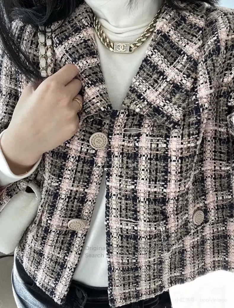 Chanel Chanel Tweed plaid coat Size S / US 4 / IT 40 - 7 Thumbnail