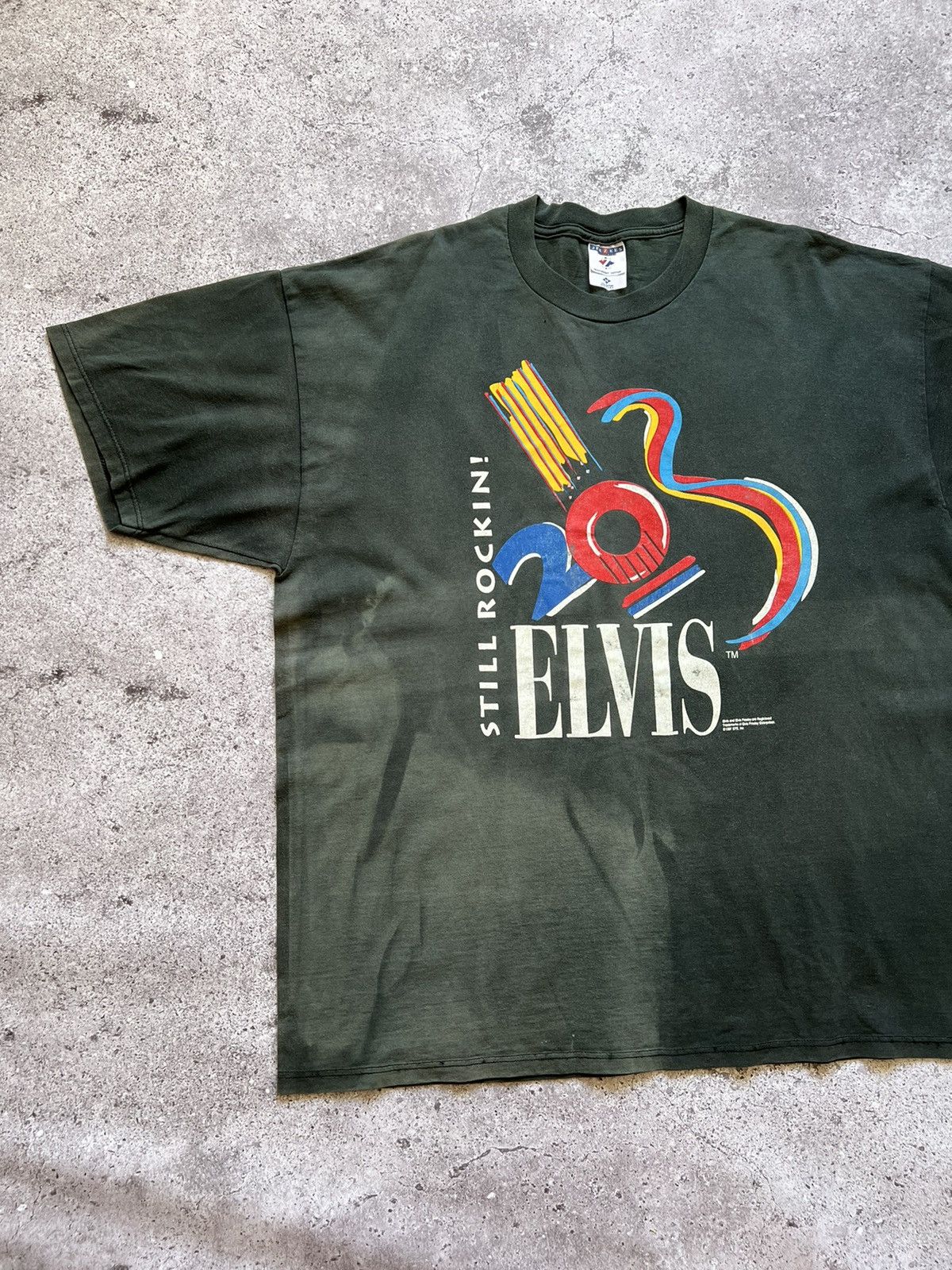 Band Tees × Jerzees × Vintage Vintage 1997 Elvis Presley Still Rockin 90s T-Shirt Size US XXL / EU 58 / 5 - 3 Thumbnail