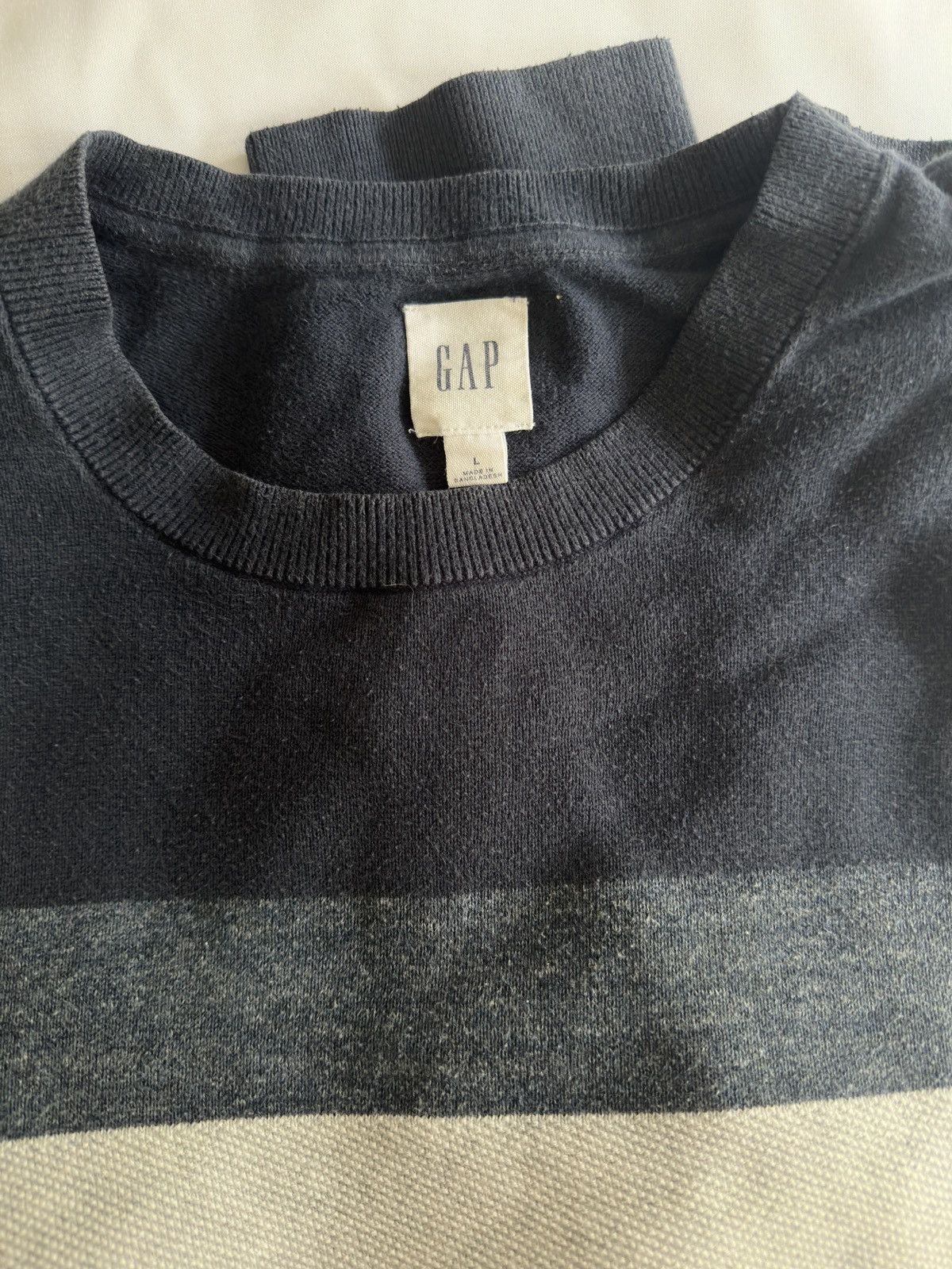 Gap Vintage Blue Stripped Gap Crewneck Size US L / EU 52-54 / 3 - 2 Thumbnail
