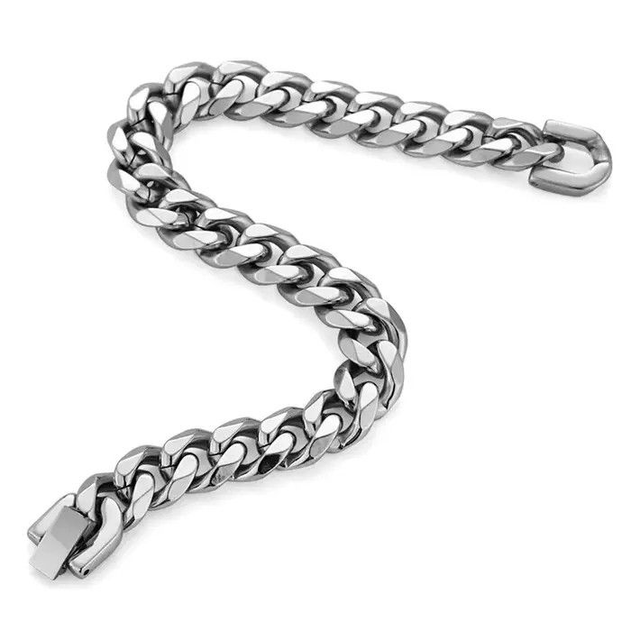 Jewelry 10mm Cuban Chain Bracelet Size ONE SIZE - 8 Thumbnail