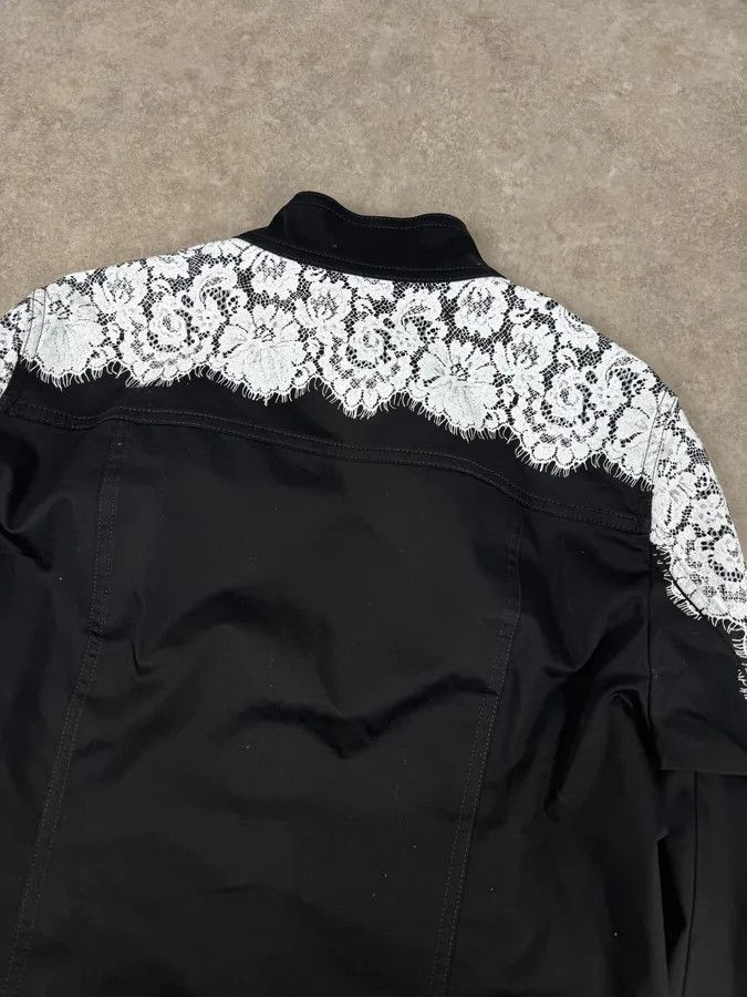 Moschino 2010s Moschino Black & White Lace Light Zip-Up Jacket Size M / US 6-8 / IT 42-44 - 6 Thumbnail